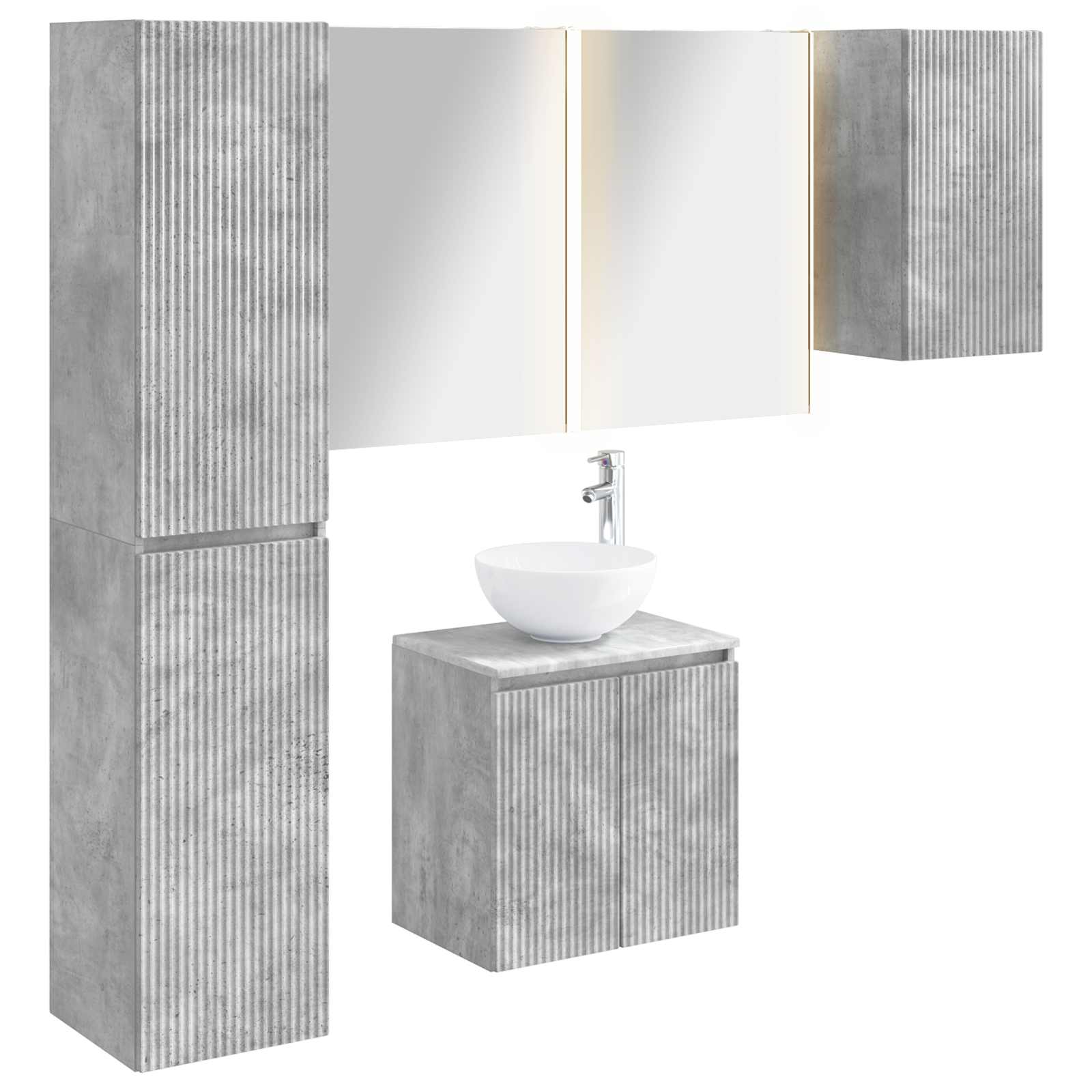 vidaXL Zestaw Szafek Łazienkowych 5 pcs Betonowy szary