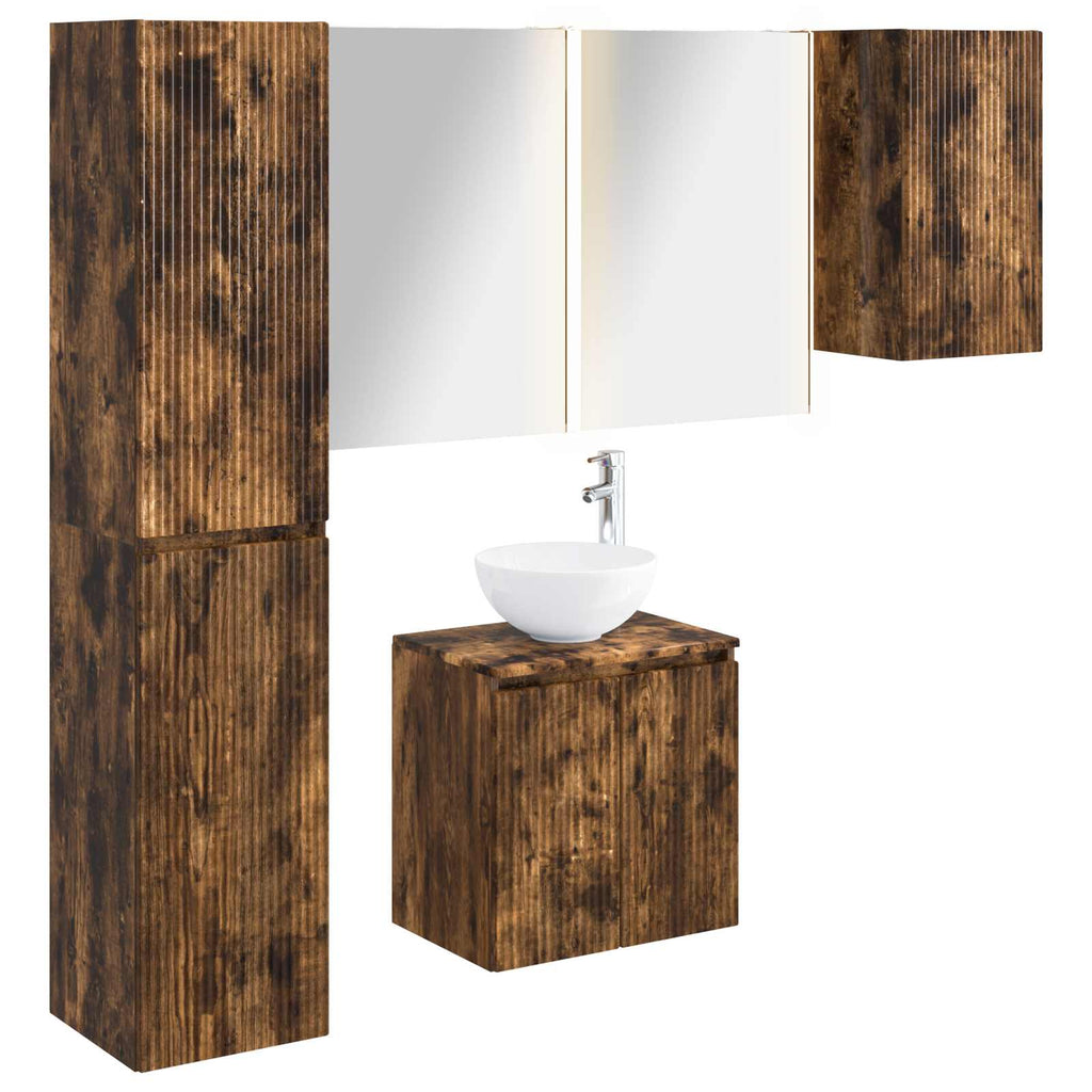 vidaXL Zestaw Szafek Łazienkowych 5 pcs Dąb wędzony 53 x 15,5 x 70 cm