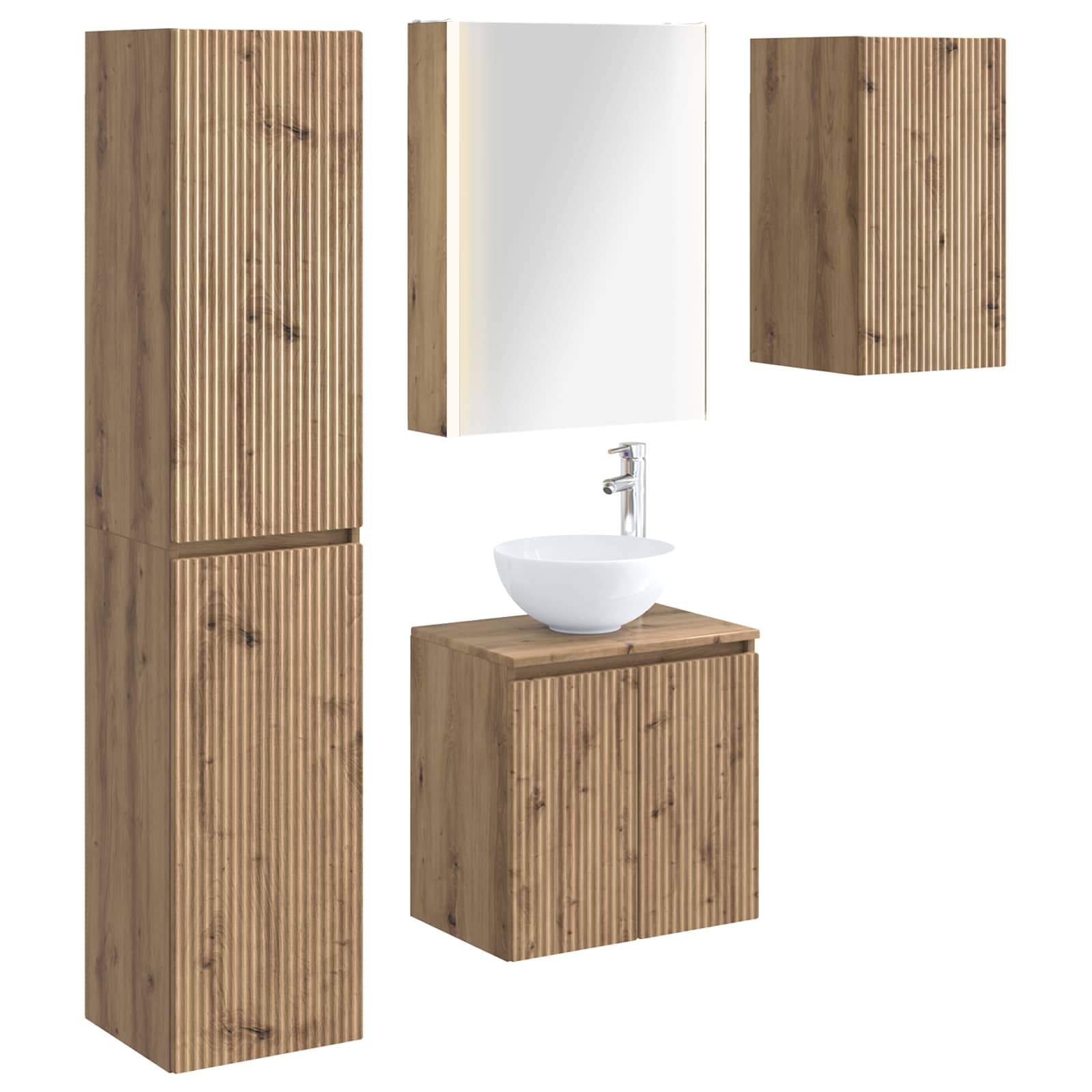 vidaXL Zestaw Szafek Łazienkowych 5 pcs Dąb artisan 53 x 15,5 x 70 cm
