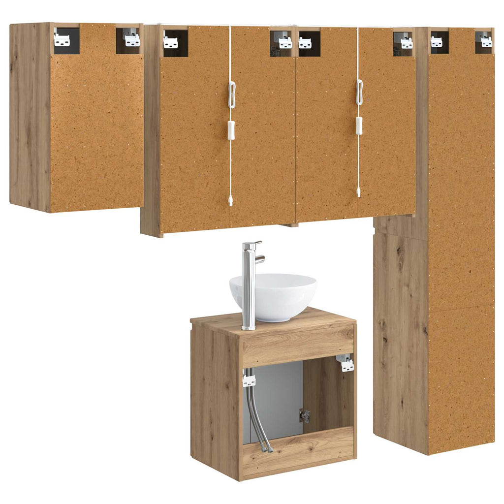vidaXL Zestaw Szafek Łazienkowych 5 pcs Dąb artisan 53 x 15,5 x 70 cm
