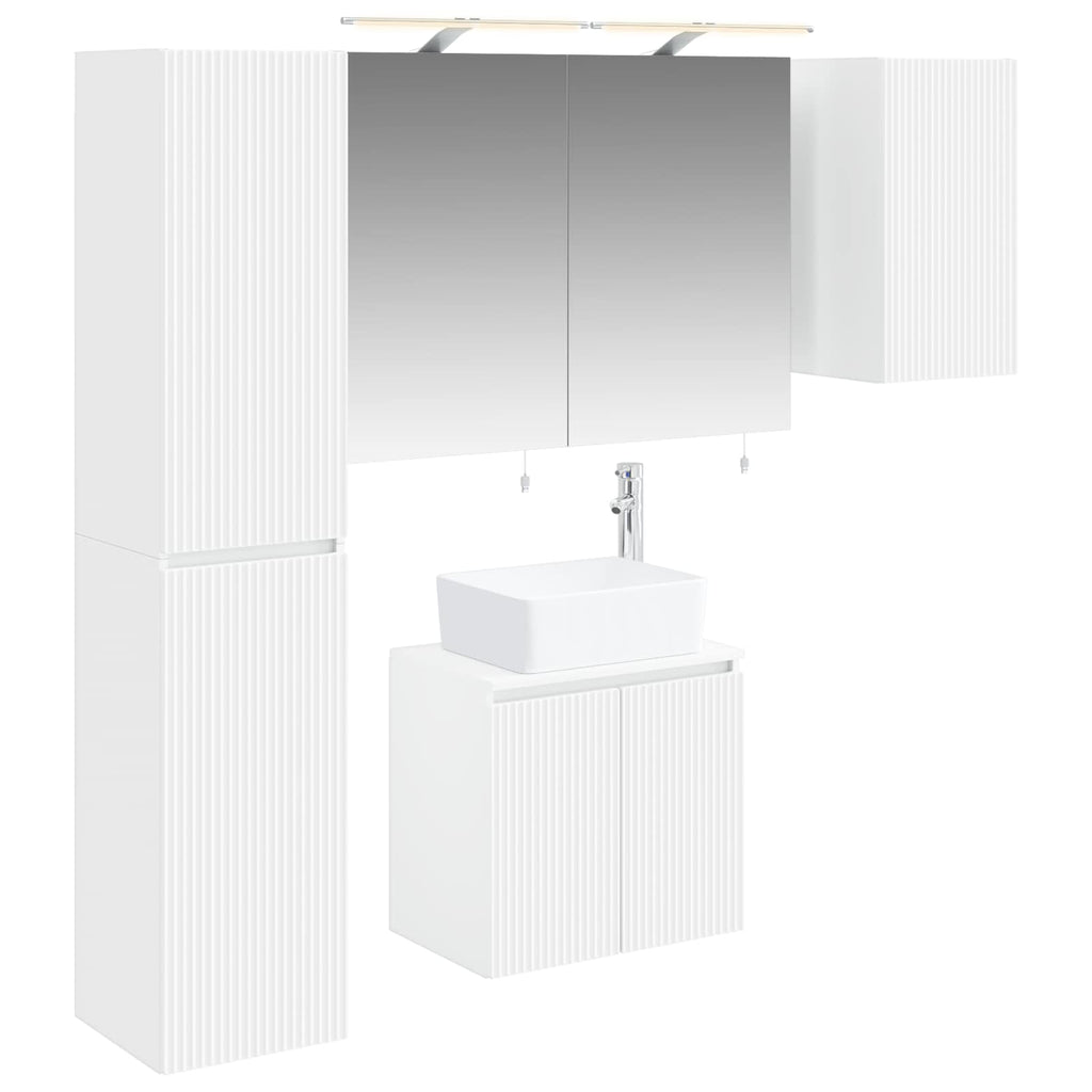 vidaXL Zestaw Szafek Łazienkowych 5 pcs Biały 50 x 14,5 x 70 cm