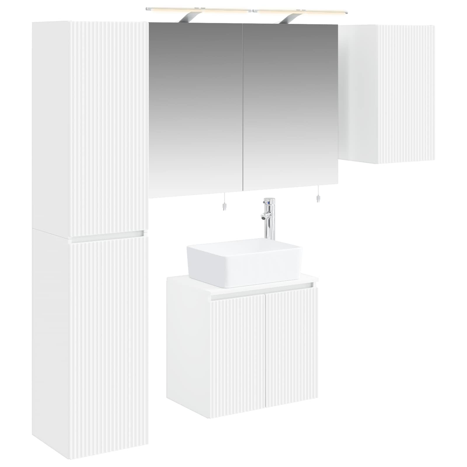 vidaXL Zestaw Szafek Łazienkowych 5 pcs Biały 50 x 14,5 x 70 cm