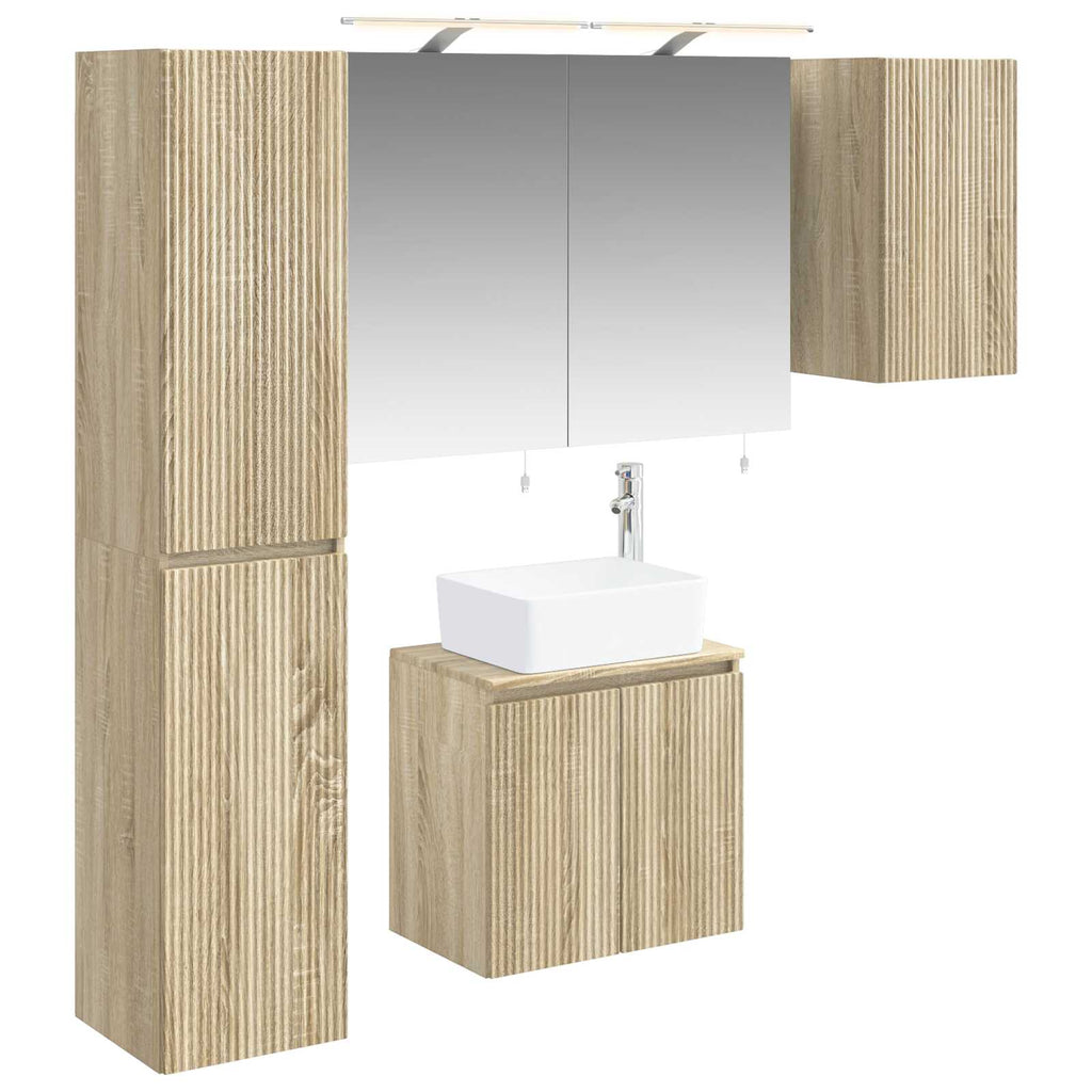 vidaXL Zestaw Szafek Łazienkowych 5 pcs dąb Sonoma 50 x 14,5 x 70 cm