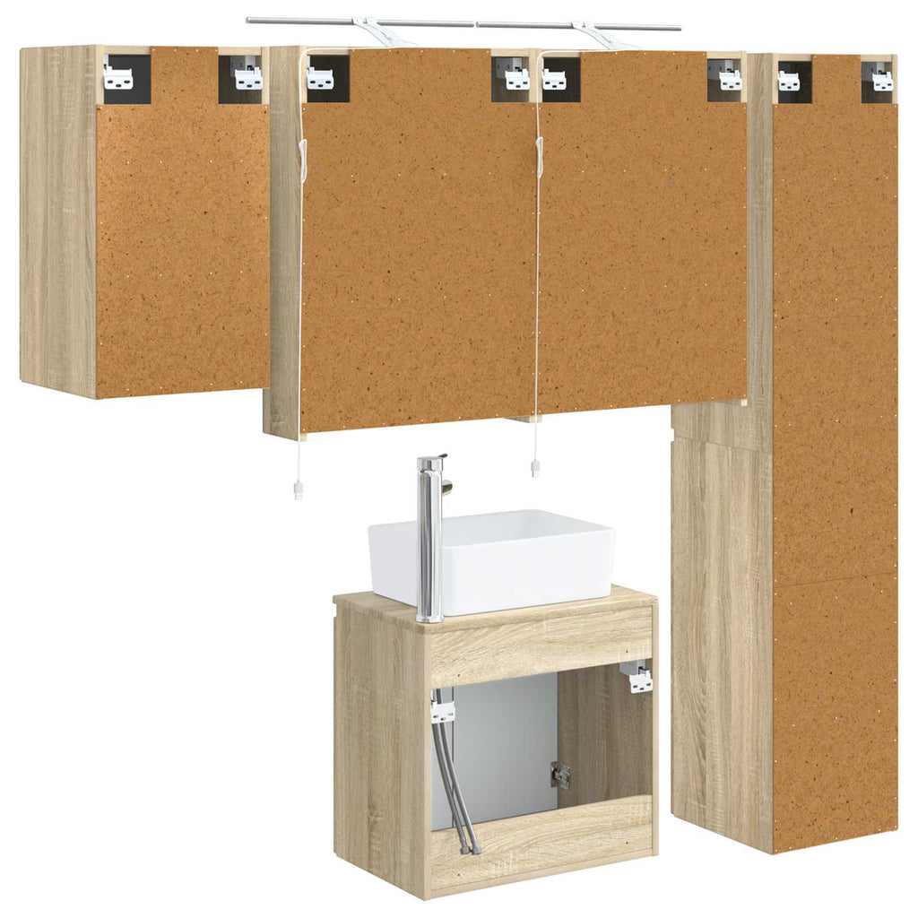 vidaXL Zestaw Szafek Łazienkowych 5 pcs dąb Sonoma 50 x 14,5 x 70 cm