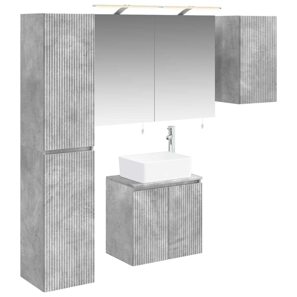 vidaXL Zestaw Szafek Łazienkowych 5 pcs Betonowy szary
