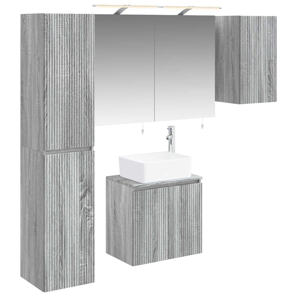 vidaXL Zestaw Szafek Łazienkowych 5 pcs Szary Sonoma 50 x 14,5 x 70 cm