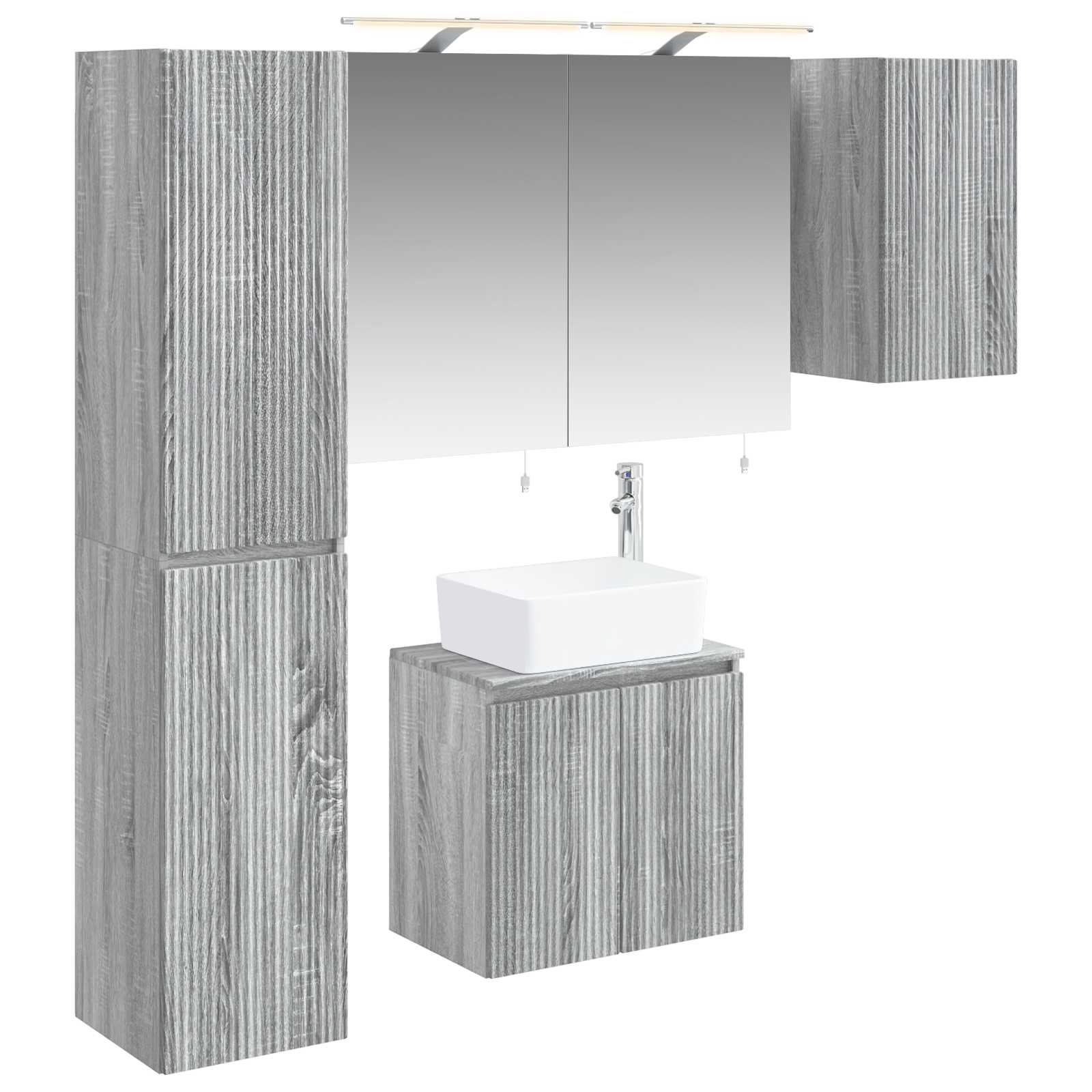 vidaXL Zestaw Szafek Łazienkowych 5 pcs Szary Sonoma 50 x 14,5 x 70 cm