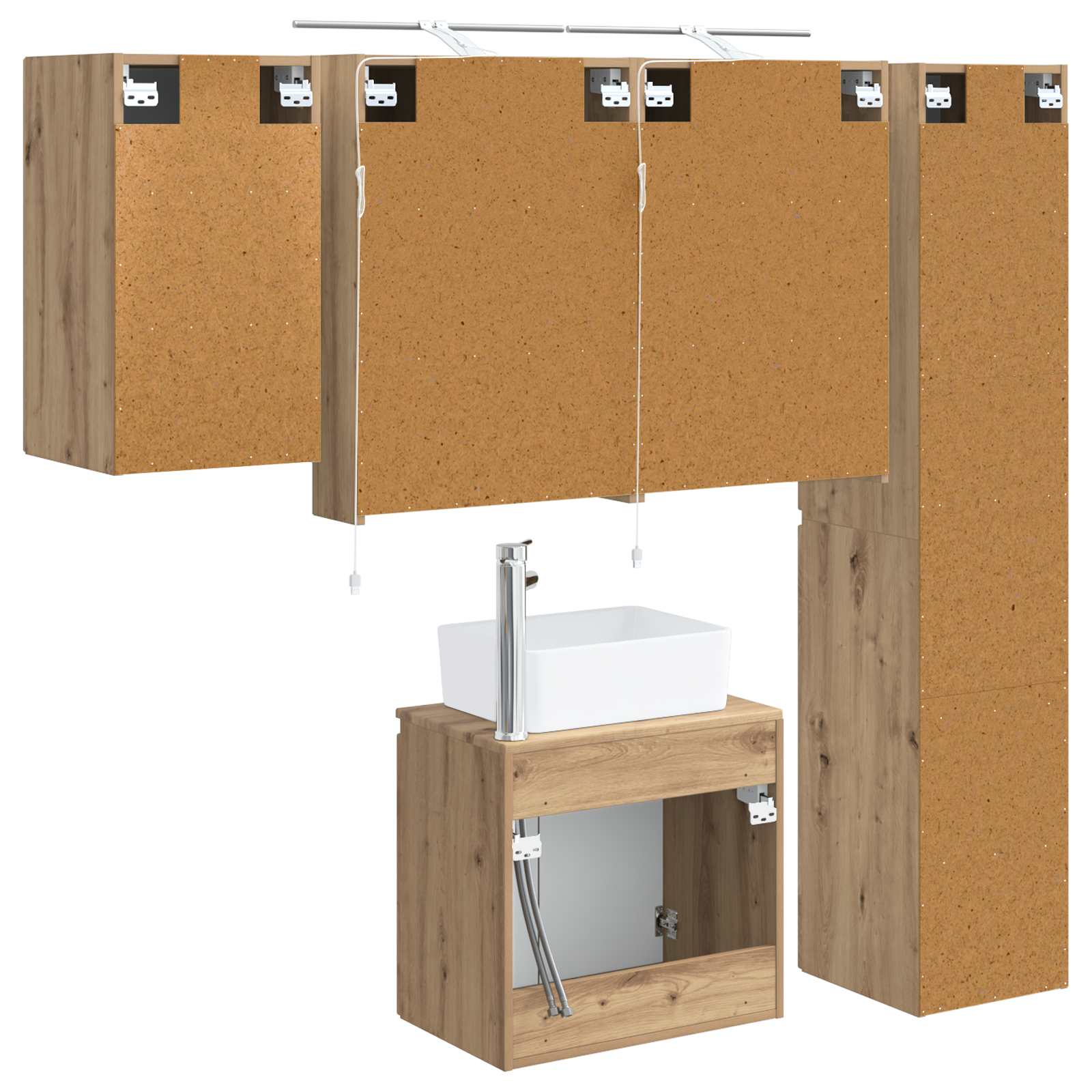 vidaXL Zestaw Szafek Łazienkowych 5 pcs Dąb artisan 50 x 14,5 x 70 cm