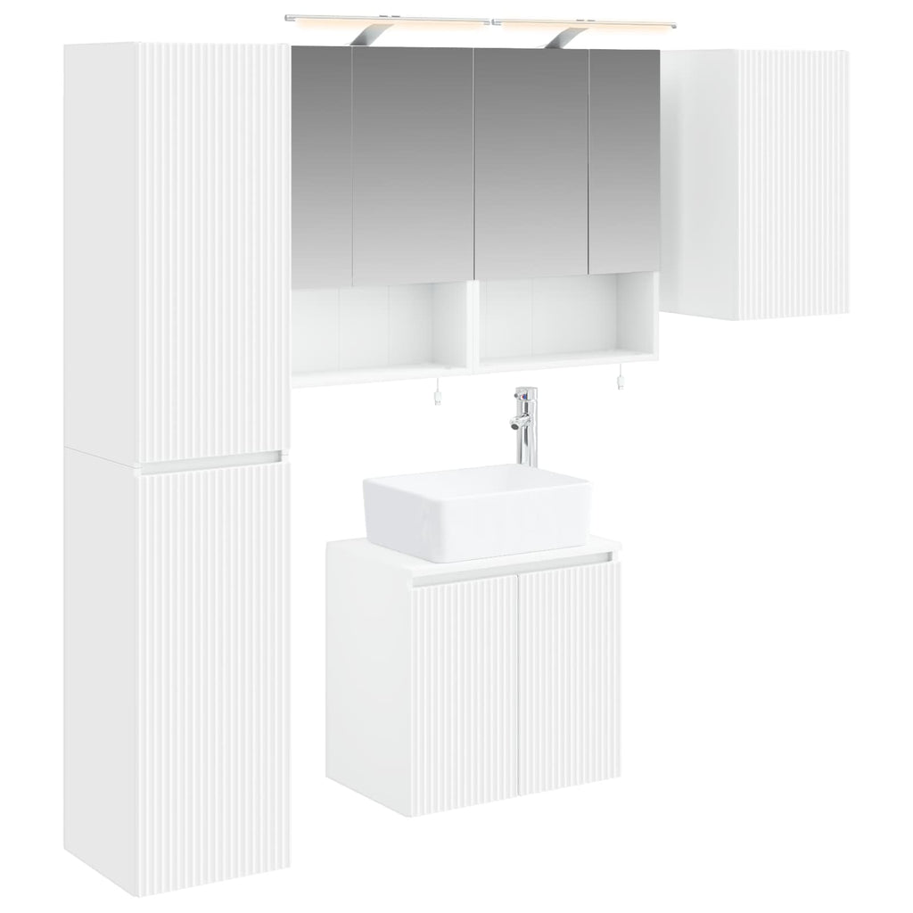 vidaXL Zestaw Szafek Łazienkowych 5 pcs Biały 50 x 14,5 x 70 cm