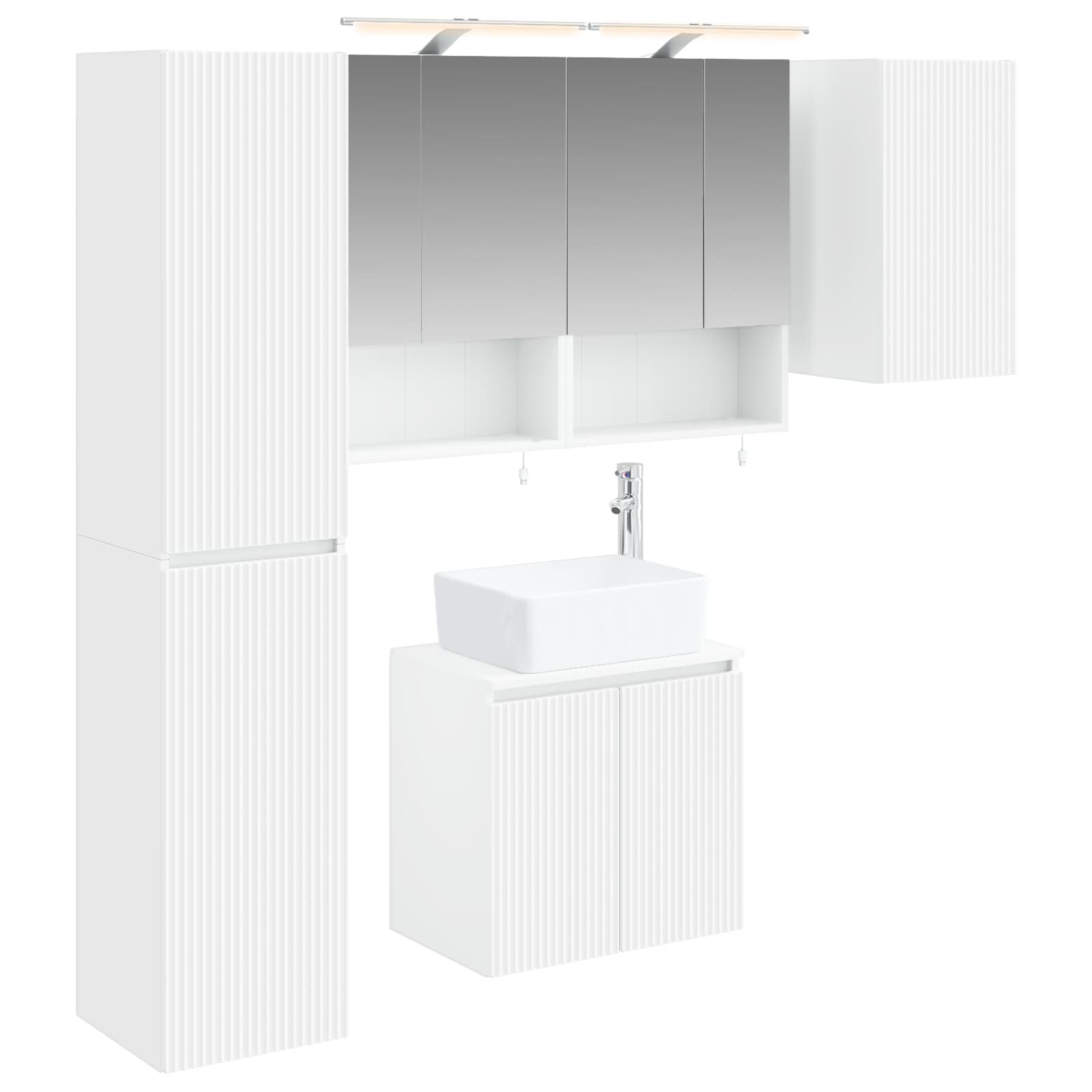 vidaXL Zestaw Szafek Łazienkowych 5 pcs Biały 50 x 14,5 x 70 cm