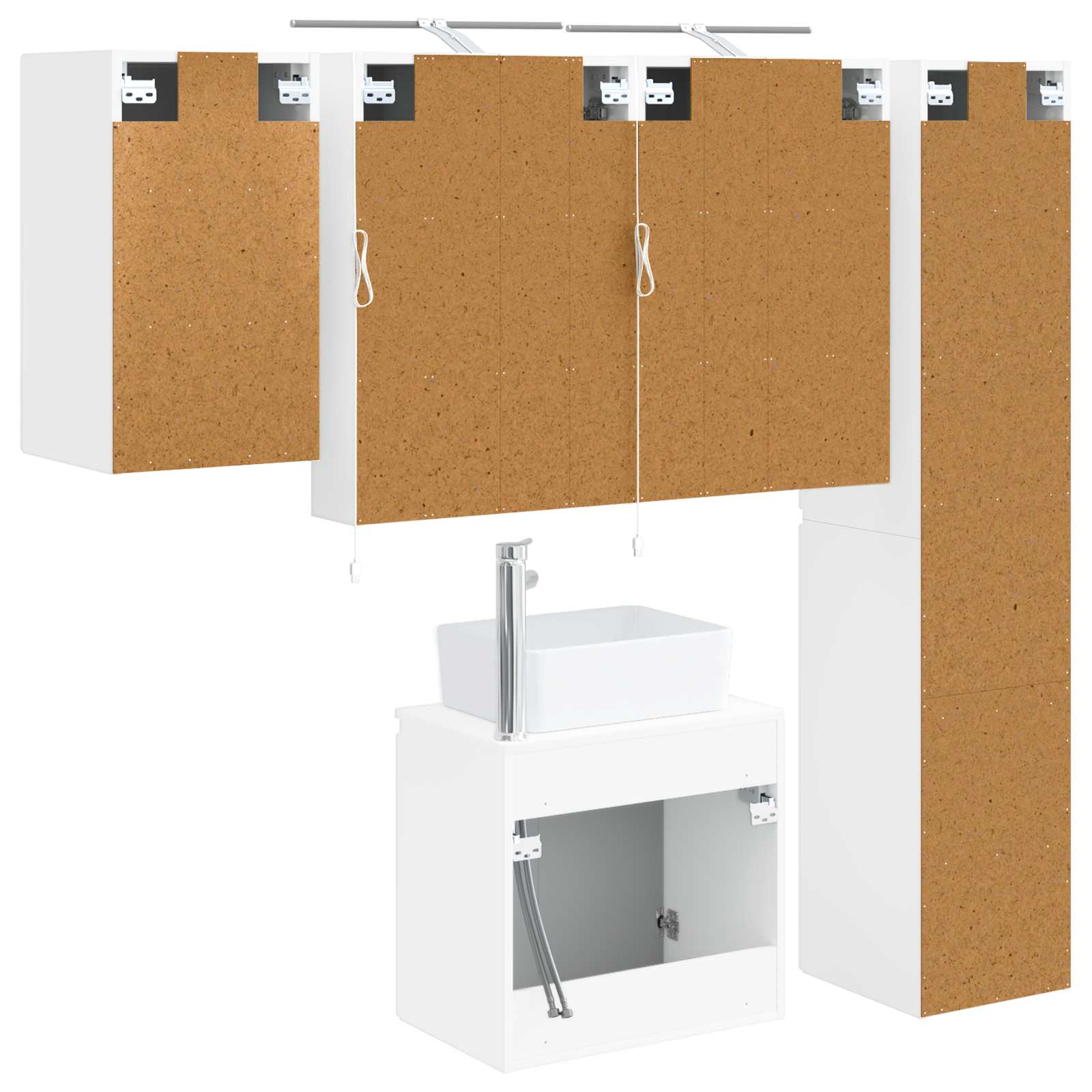 vidaXL Zestaw Szafek Łazienkowych 5 pcs Biały 50 x 14,5 x 70 cm