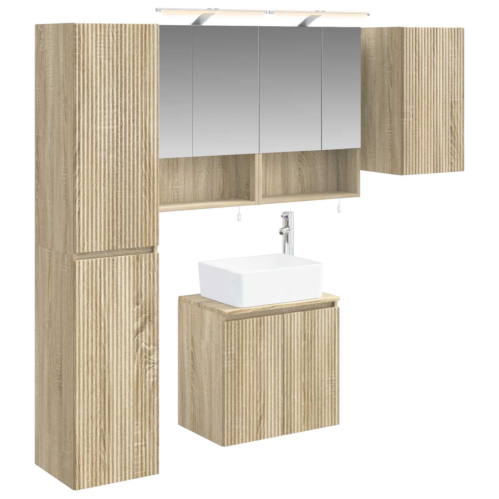 vidaXL Zestaw Szafek Łazienkowych 5 pcs dąb Sonoma 50 x 14,5 x 70 cm