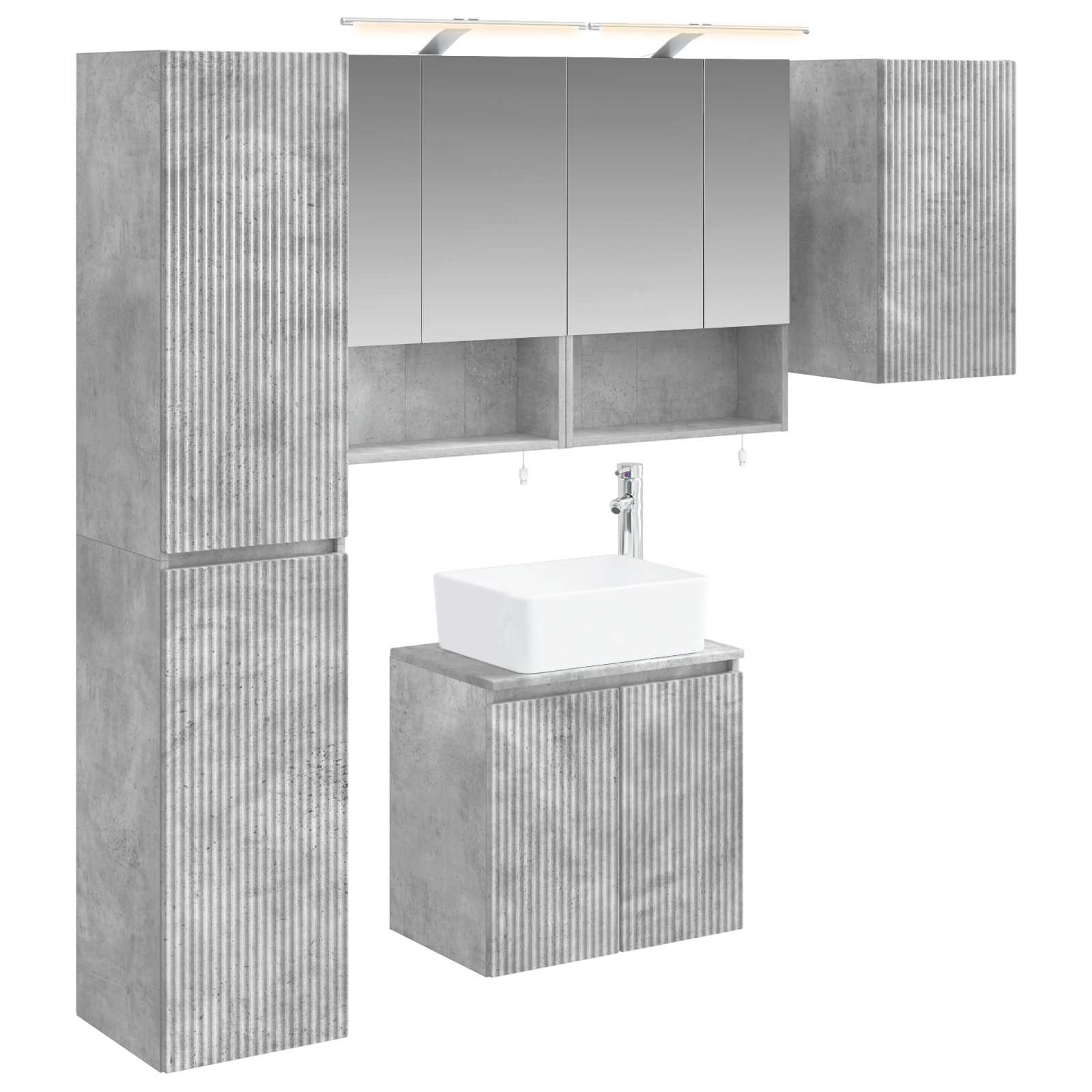 vidaXL Zestaw Szafek Łazienkowych 5 pcs Betonowy szary
