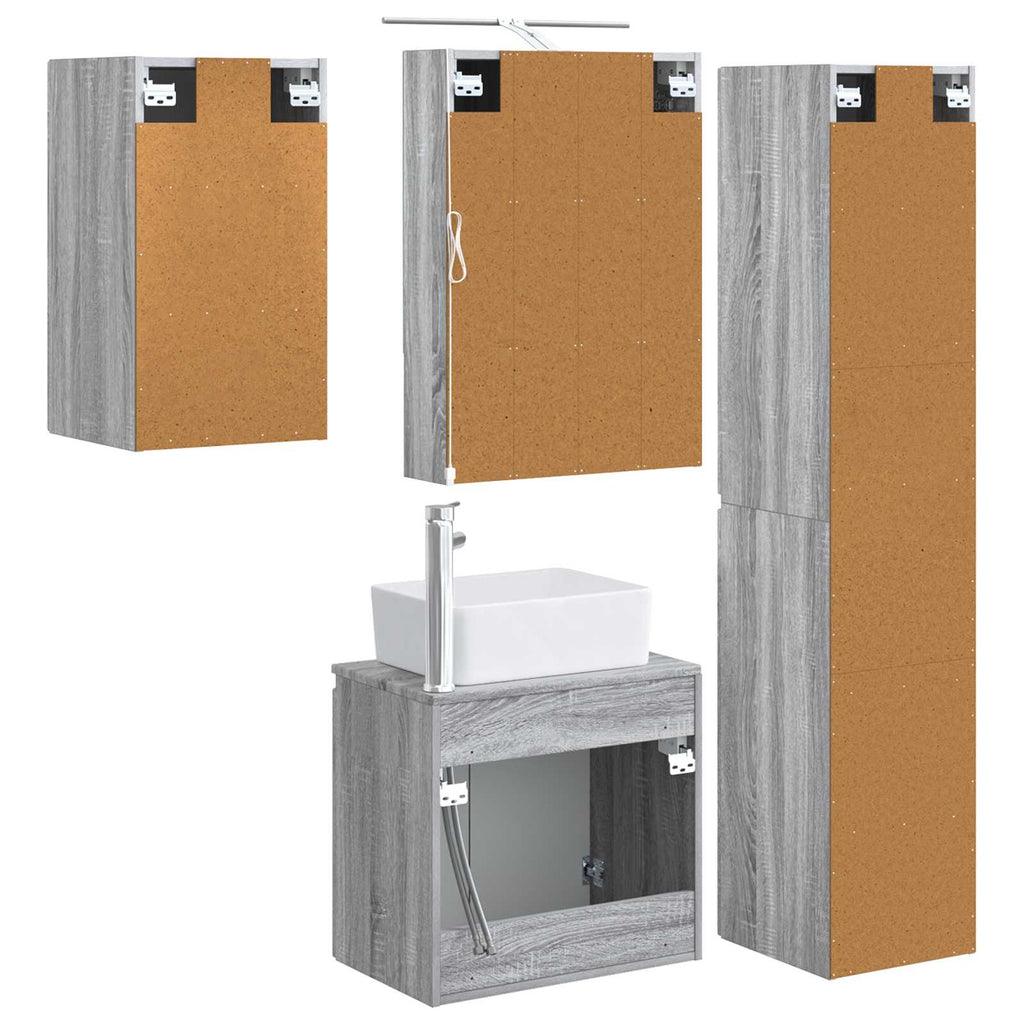 vidaXL Zestaw Szafek Łazienkowych 5 pcs Szary Sonoma 50 x 14,5 x 70 cm