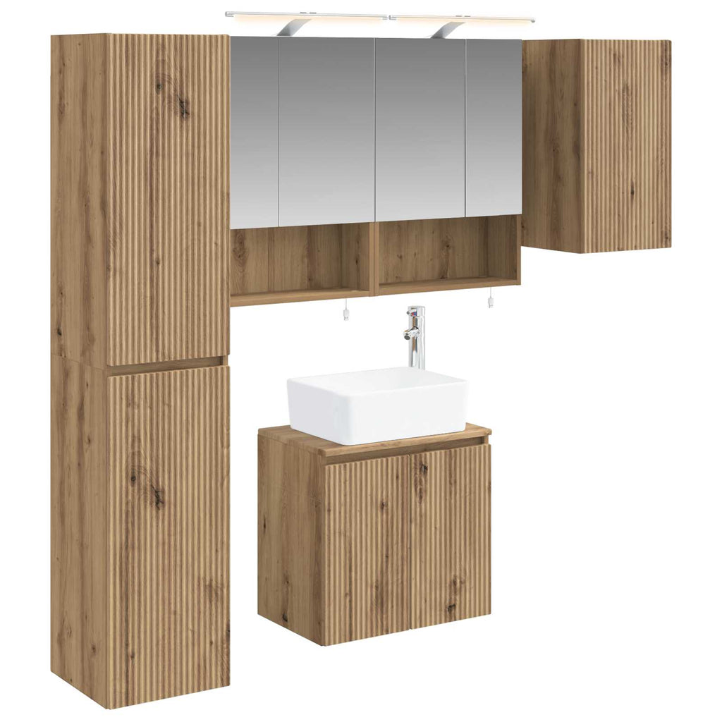 vidaXL Zestaw Szafek Łazienkowych 5 pcs Dąb artisan 50 x 14,5 x 70 cm