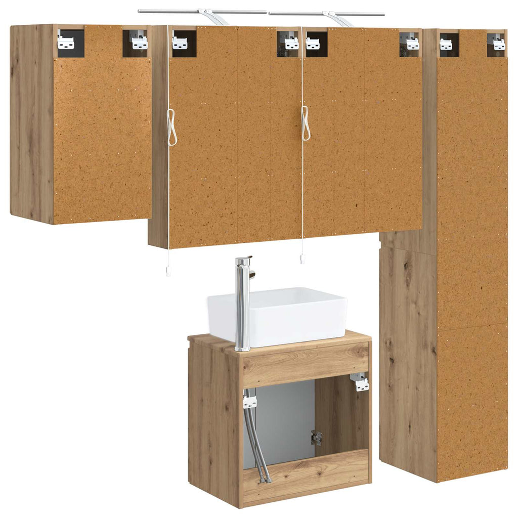 vidaXL Zestaw Szafek Łazienkowych 5 pcs Dąb artisan 50 x 14,5 x 70 cm