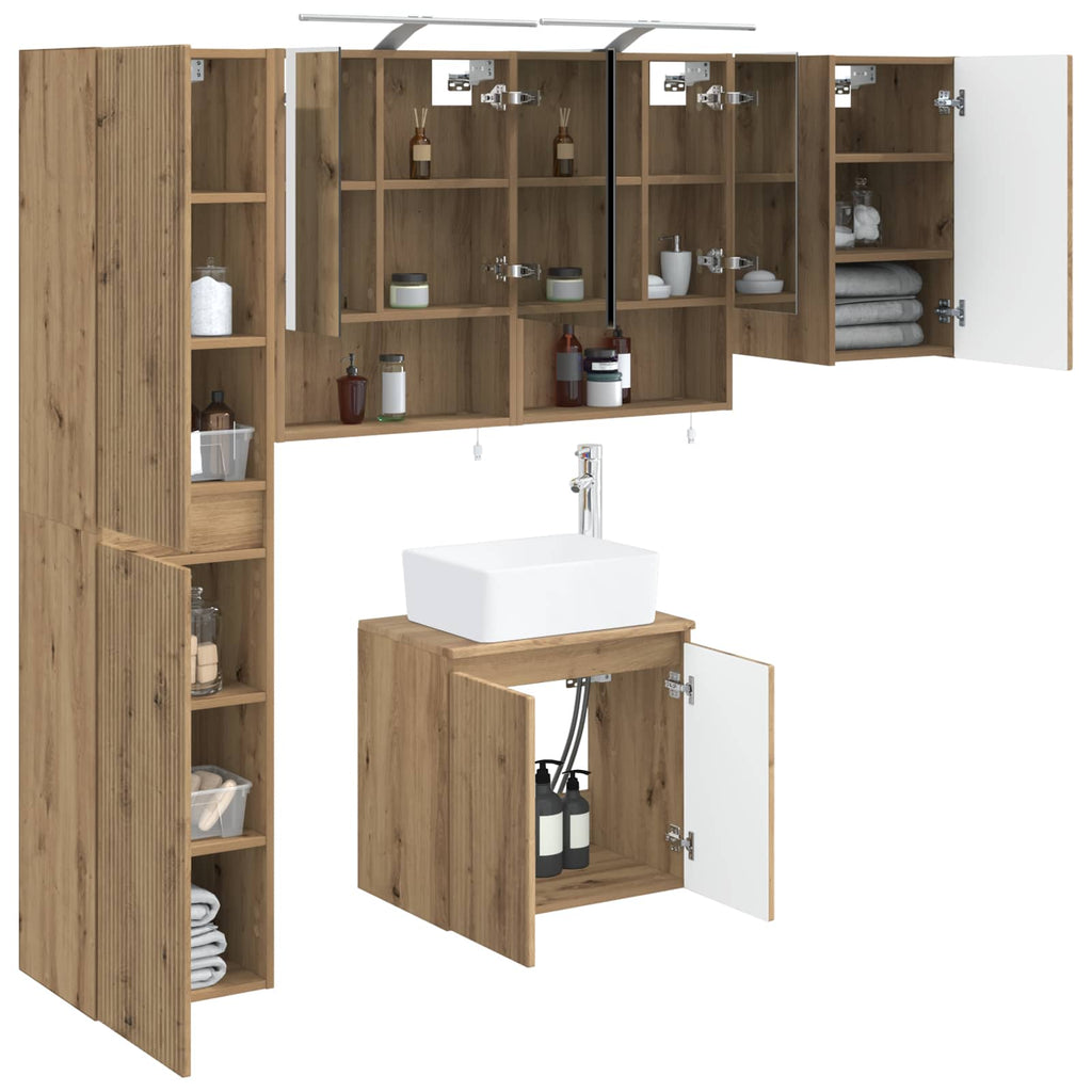 vidaXL Zestaw Szafek Łazienkowych 5 pcs Dąb artisan 50 x 14,5 x 70 cm