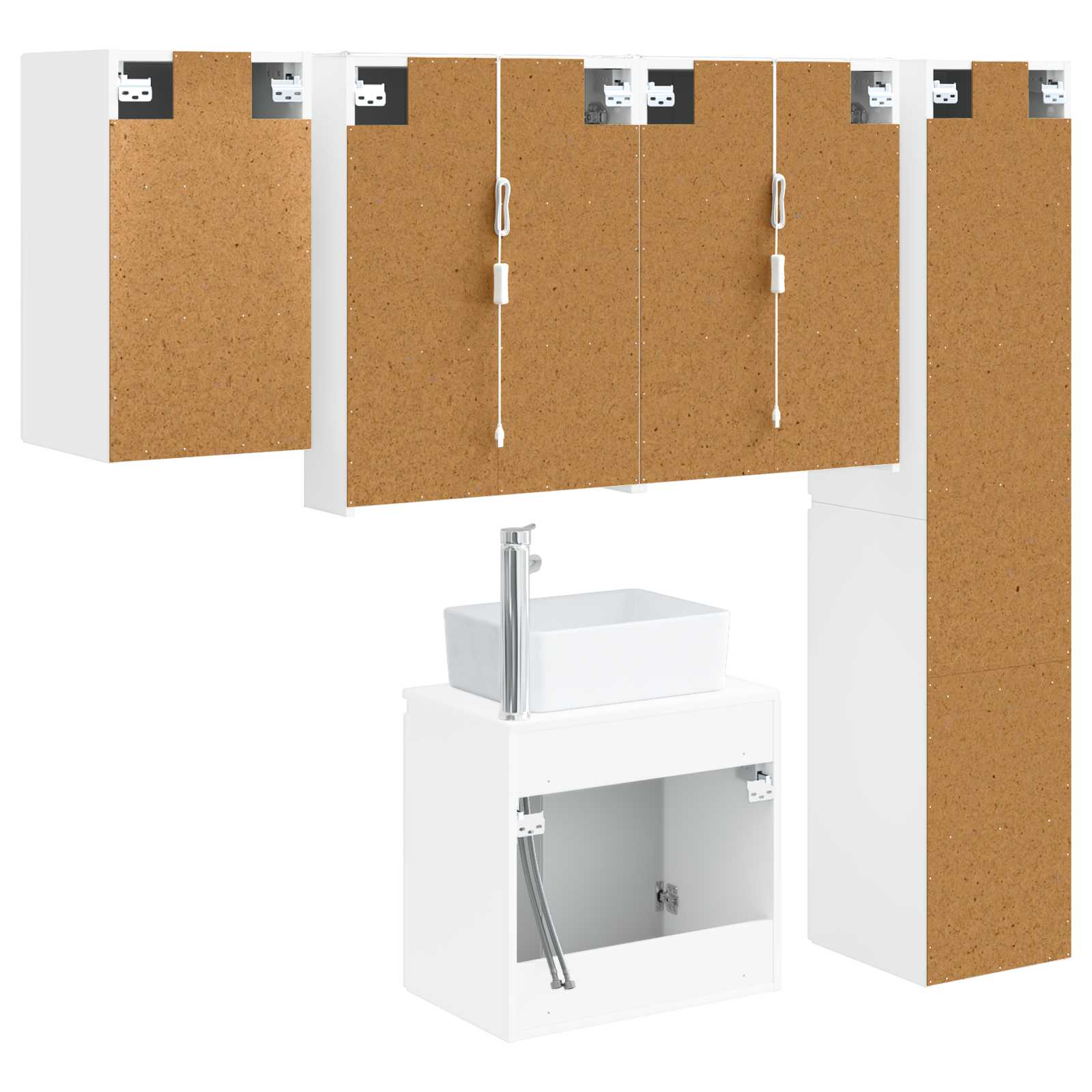 vidaXL Zestaw Szafek Łazienkowych 5 pcs Biały 53 x 15,5 x 70 cm