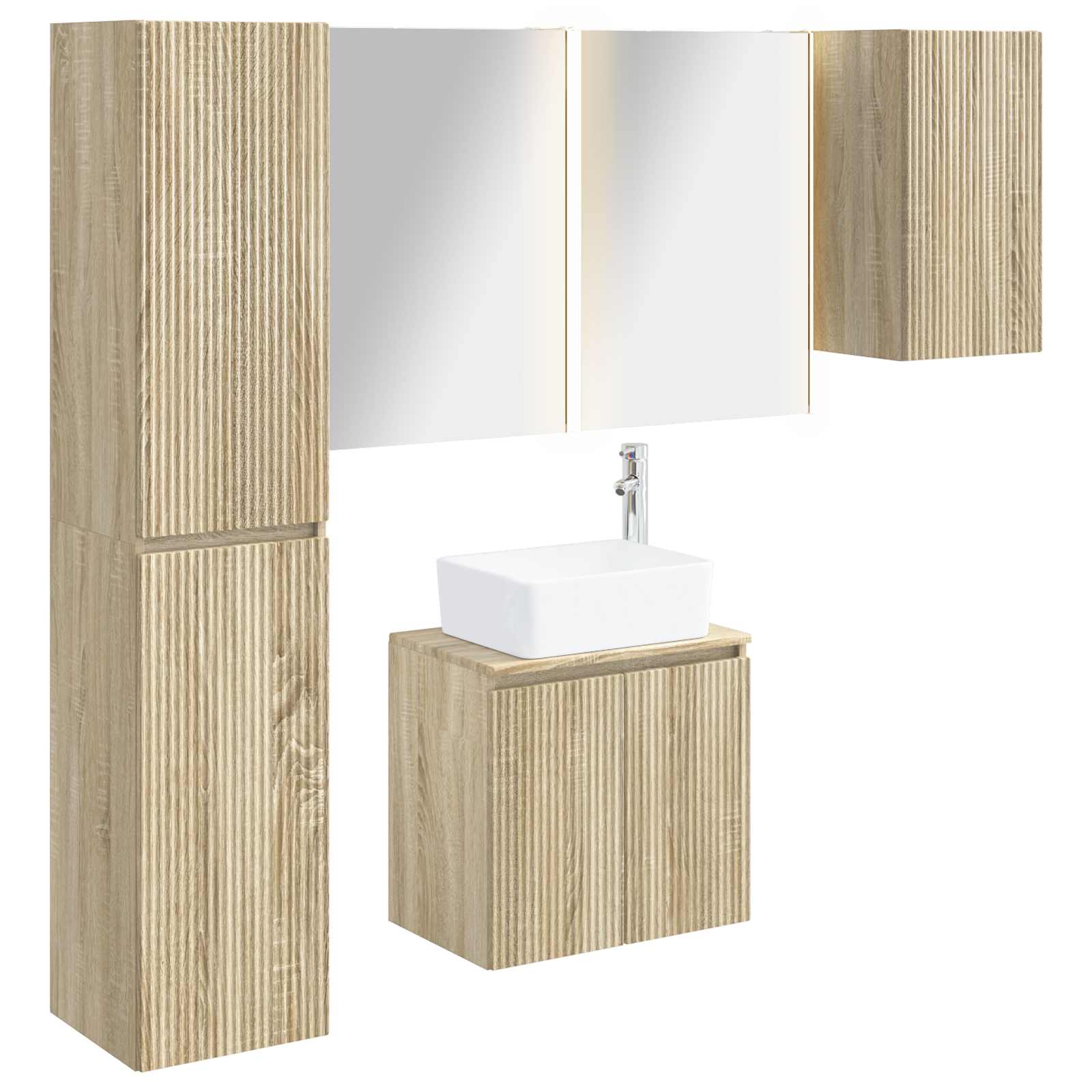 vidaXL Zestaw Szafek Łazienkowych 5 pcs dąb Sonoma 53 x 15,5 x 70 cm