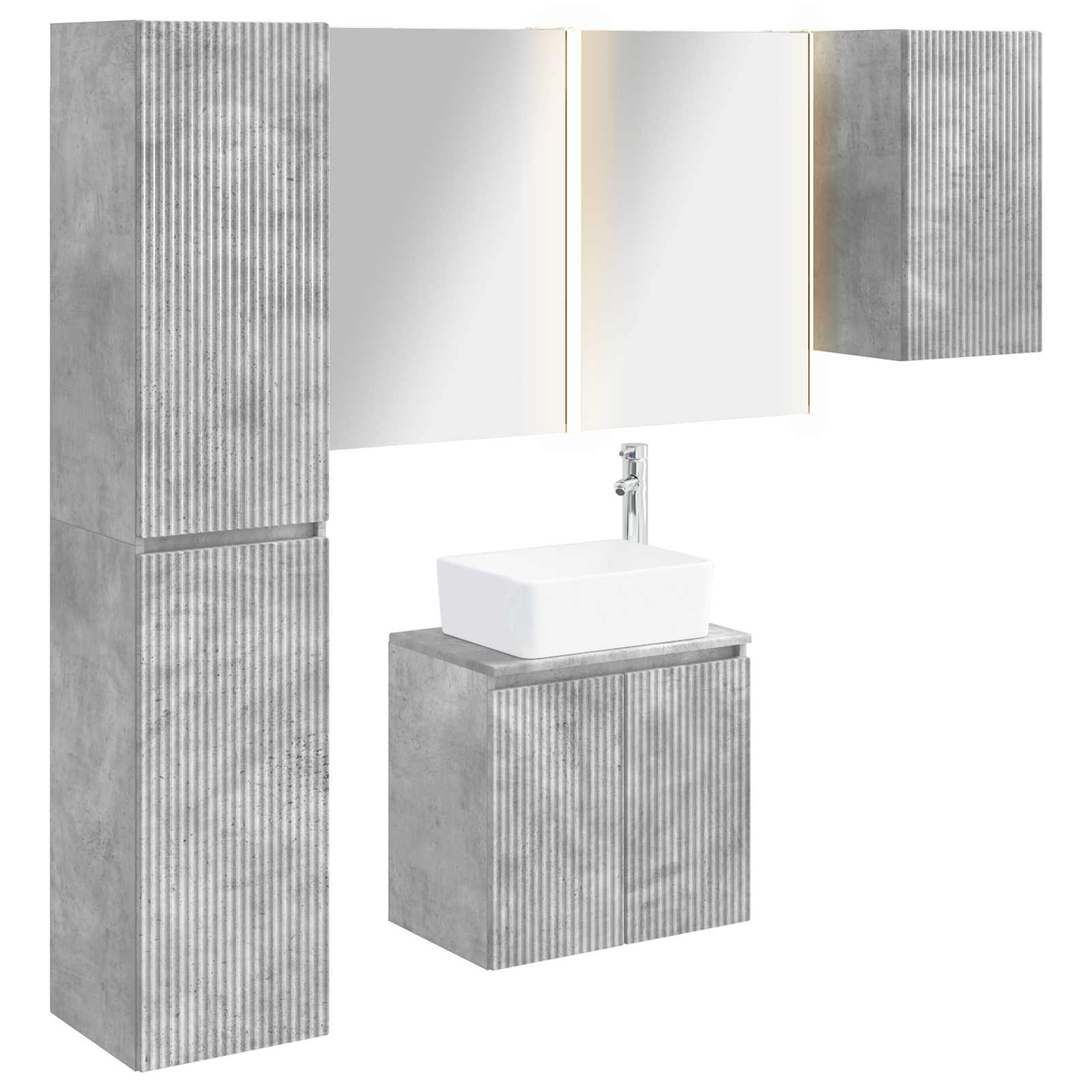 vidaXL Zestaw Szafek Łazienkowych 5 pcs Betonowy szary