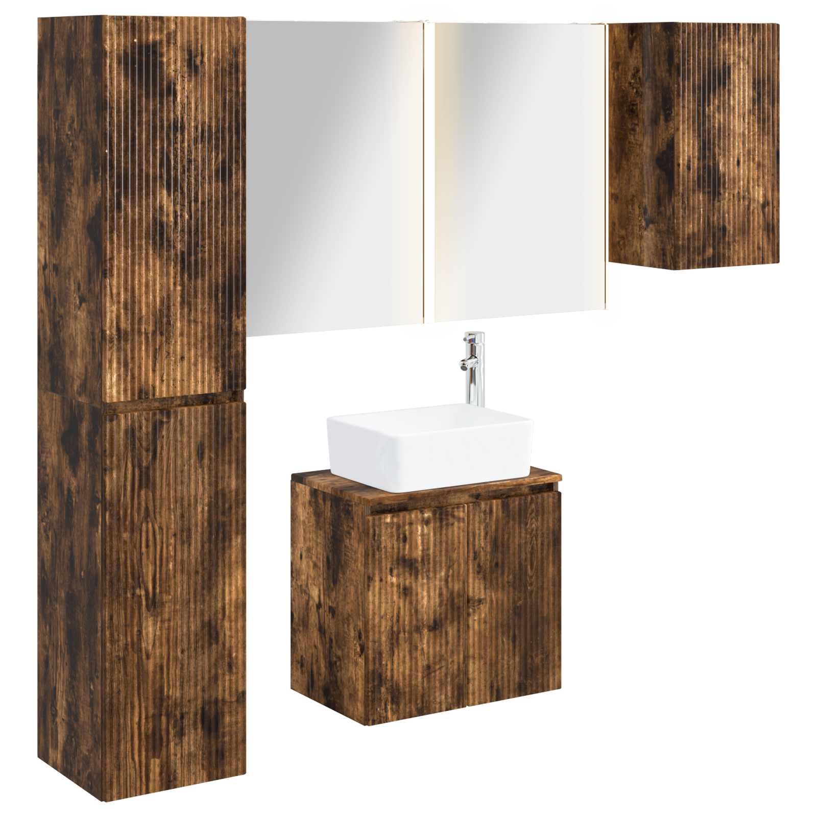 vidaXL Zestaw Szafek Łazienkowych 5 pcs Dąb wędzony 53 x 15,5 x 70 cm