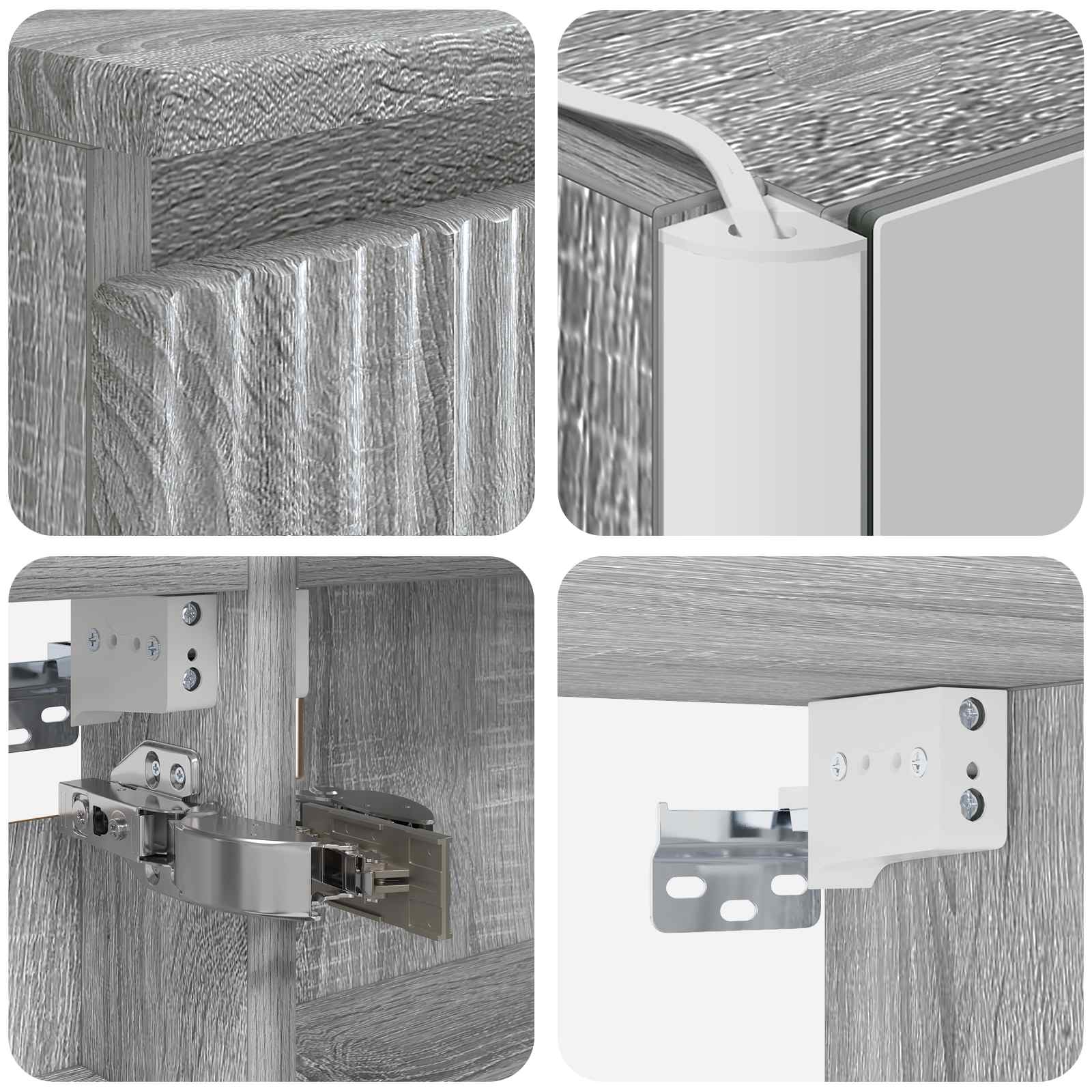 vidaXL Zestaw Szafek Łazienkowych 5 pcs Szary Sonoma 53 x 15,5 x 70 cm