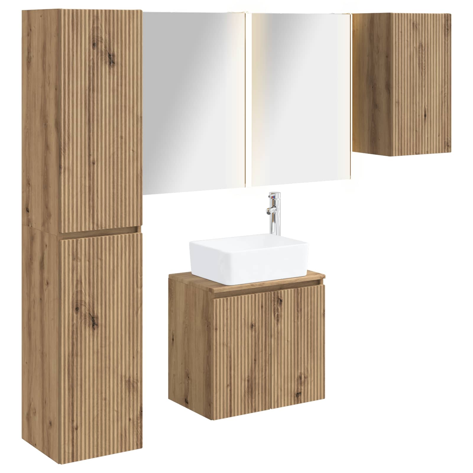 vidaXL Zestaw Szafek Łazienkowych 5 pcs Dąb artisan 53 x 15,5 x 70 cm