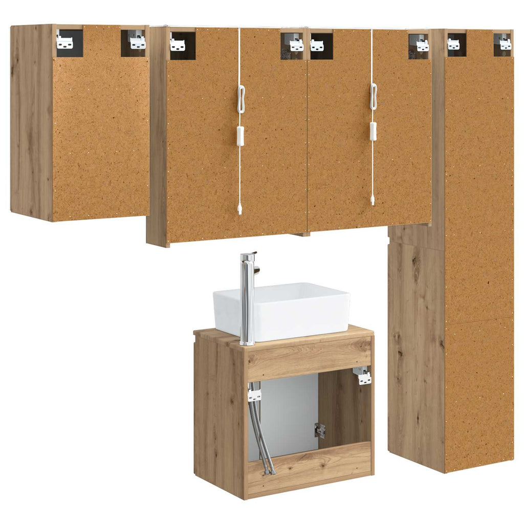 vidaXL Zestaw Szafek Łazienkowych 5 pcs Dąb artisan 53 x 15,5 x 70 cm