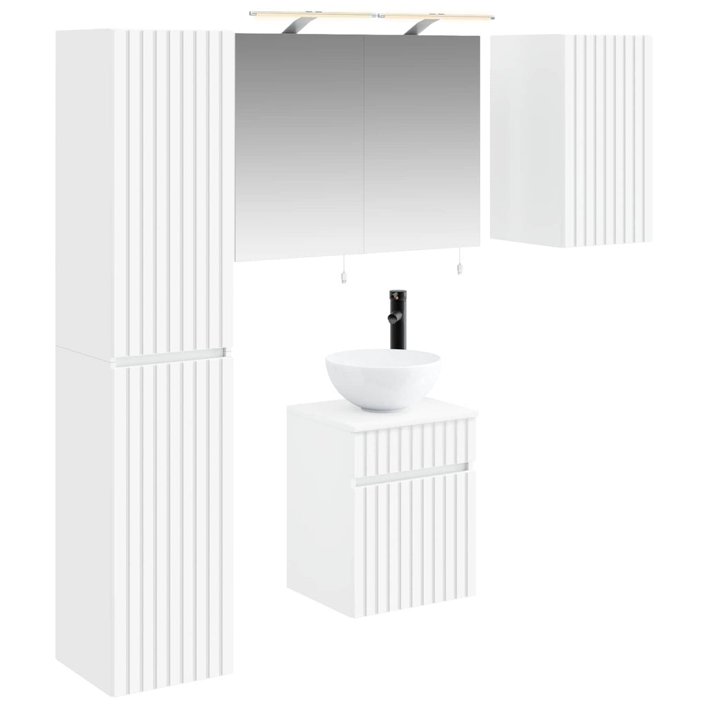 vidaXL Zestaw Szafek Łazienkowych 5 pcs Biały 40 x 10,5 x 60,5 cm