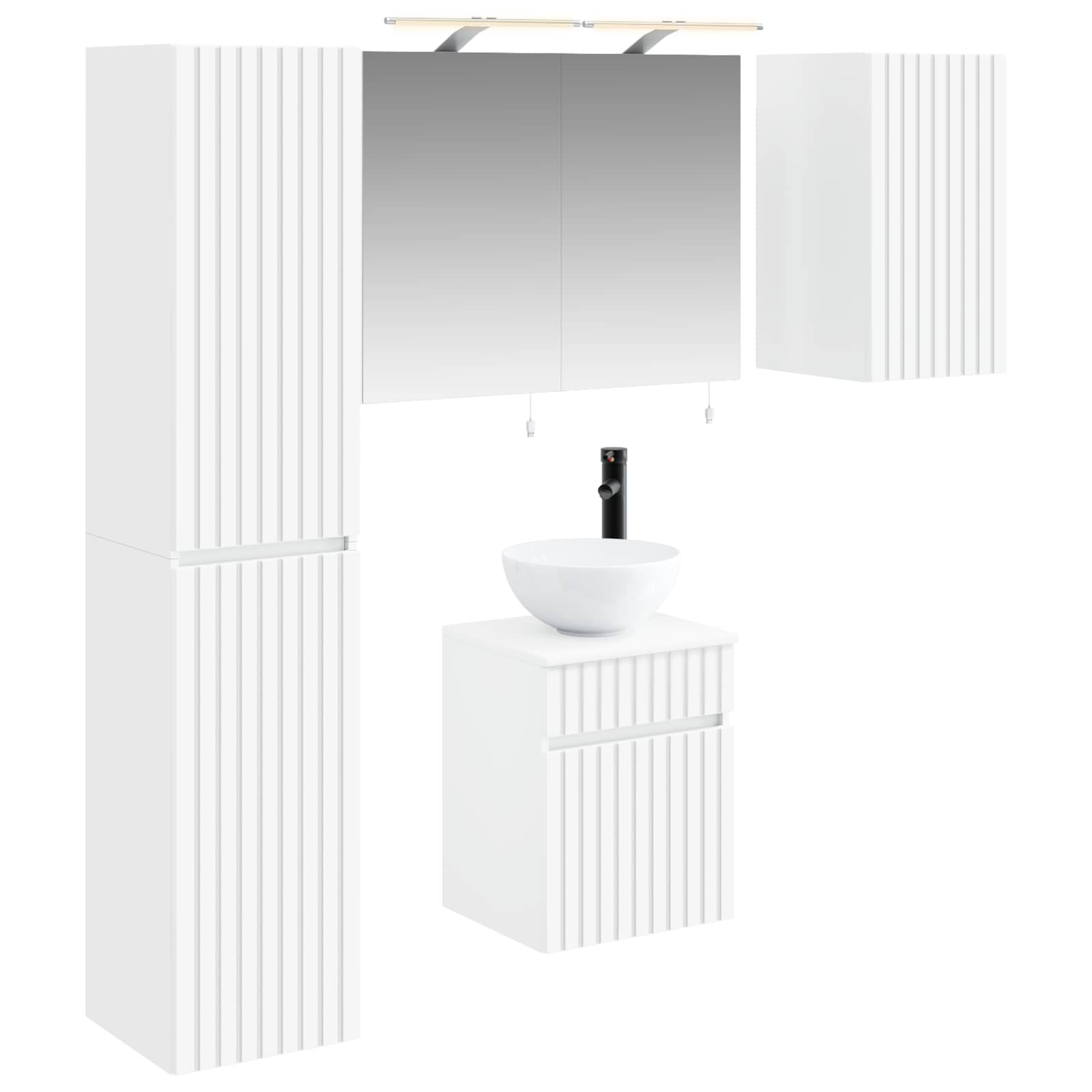 vidaXL Zestaw Szafek Łazienkowych 5 pcs Biały 40 x 10,5 x 60,5 cm