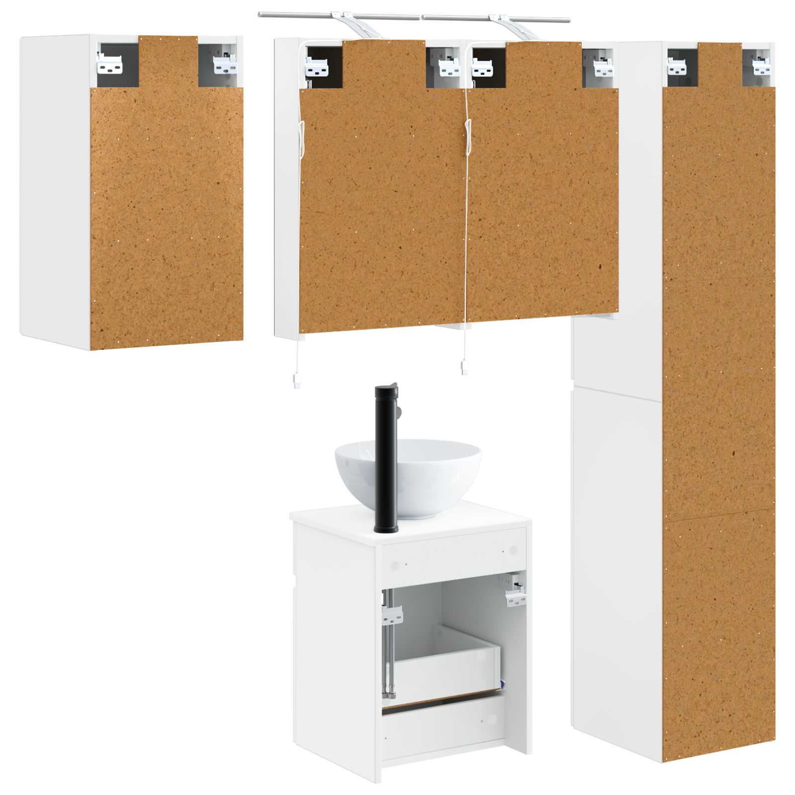 vidaXL Zestaw Szafek Łazienkowych 5 pcs Biały 40 x 10,5 x 60,5 cm