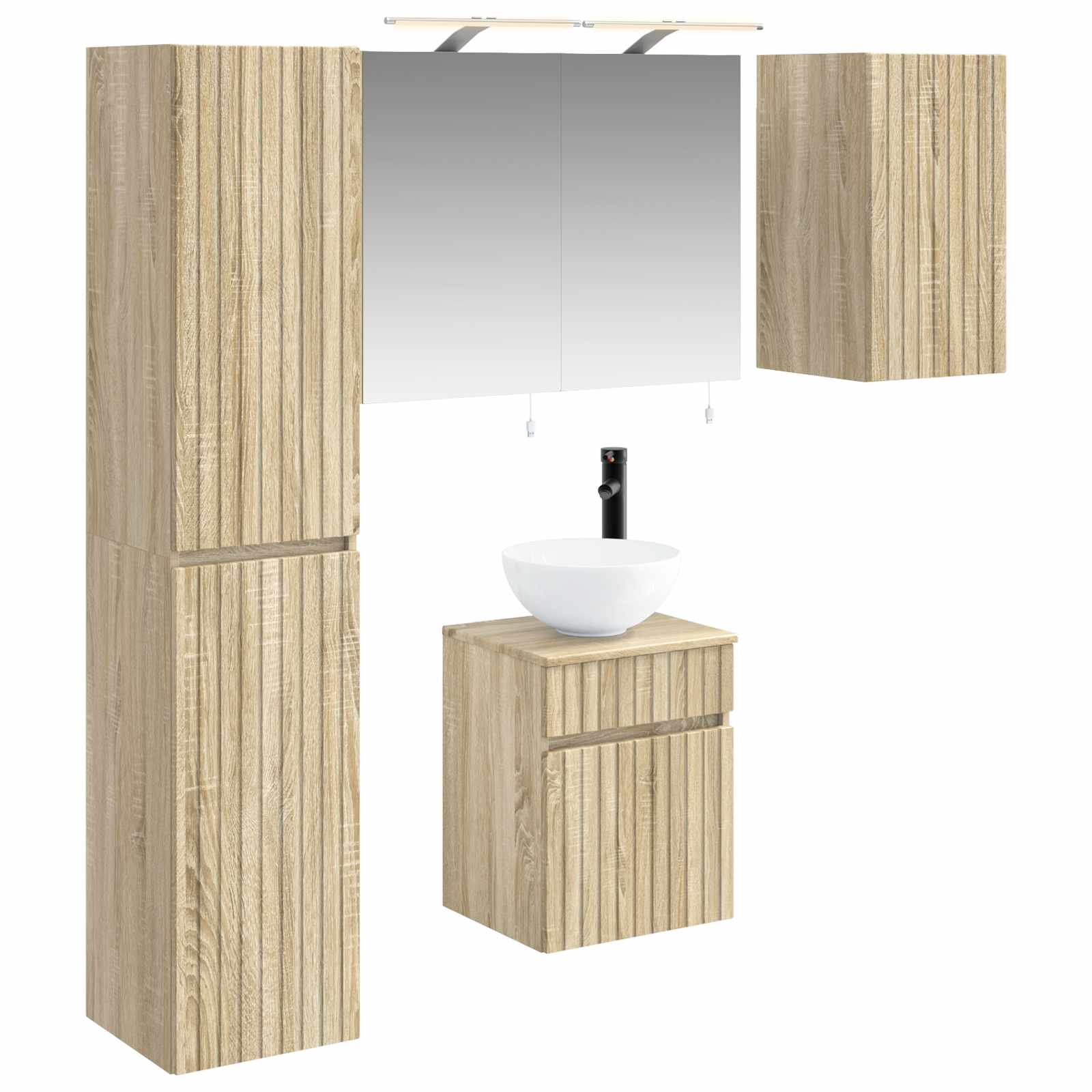 vidaXL Zestaw Szafek Łazienkowych 5 pcs dąb Sonoma 40 x 10,5 x 60,5 cm