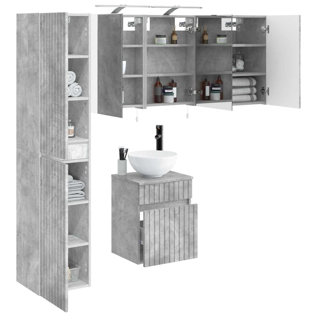 vidaXL Zestaw Szafek Łazienkowych 5 pcs Betonowy szary