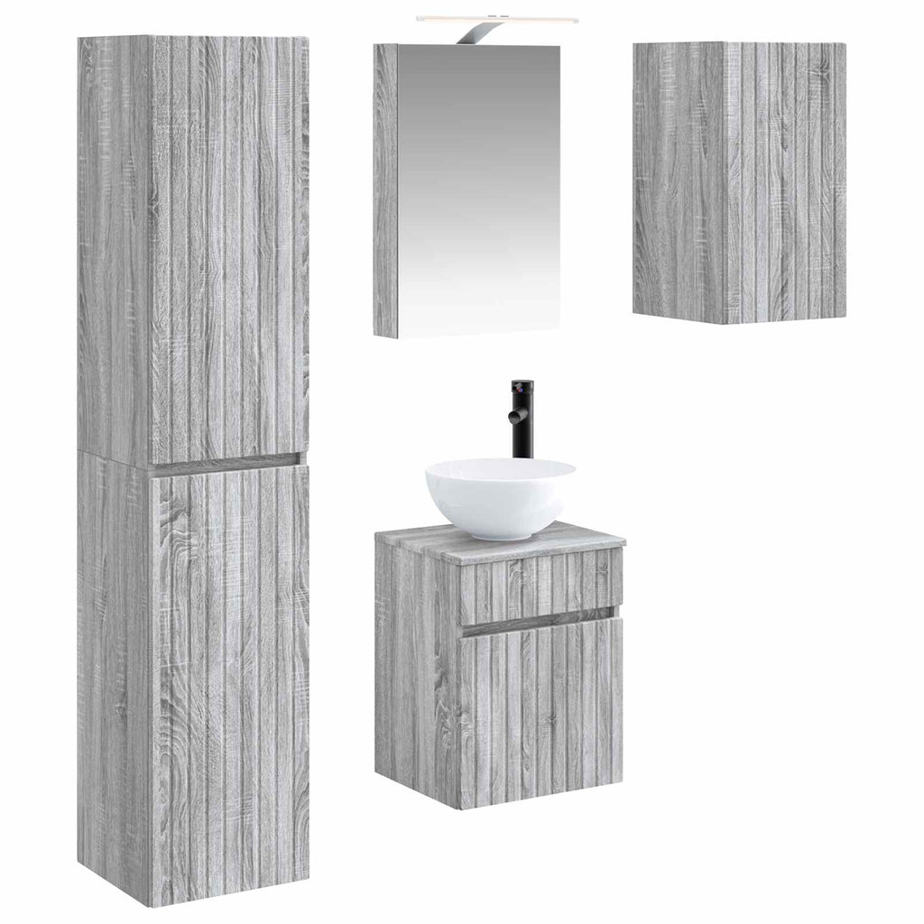 vidaXL Zestaw Szafek Łazienkowych 5 pcs Szary Sonoma