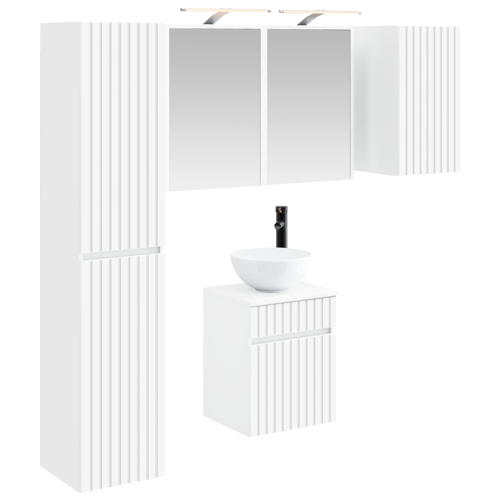 vidaXL Zestaw Szafek Łazienkowych 5 pcs Biały 43 x 16 x 62,5 cm