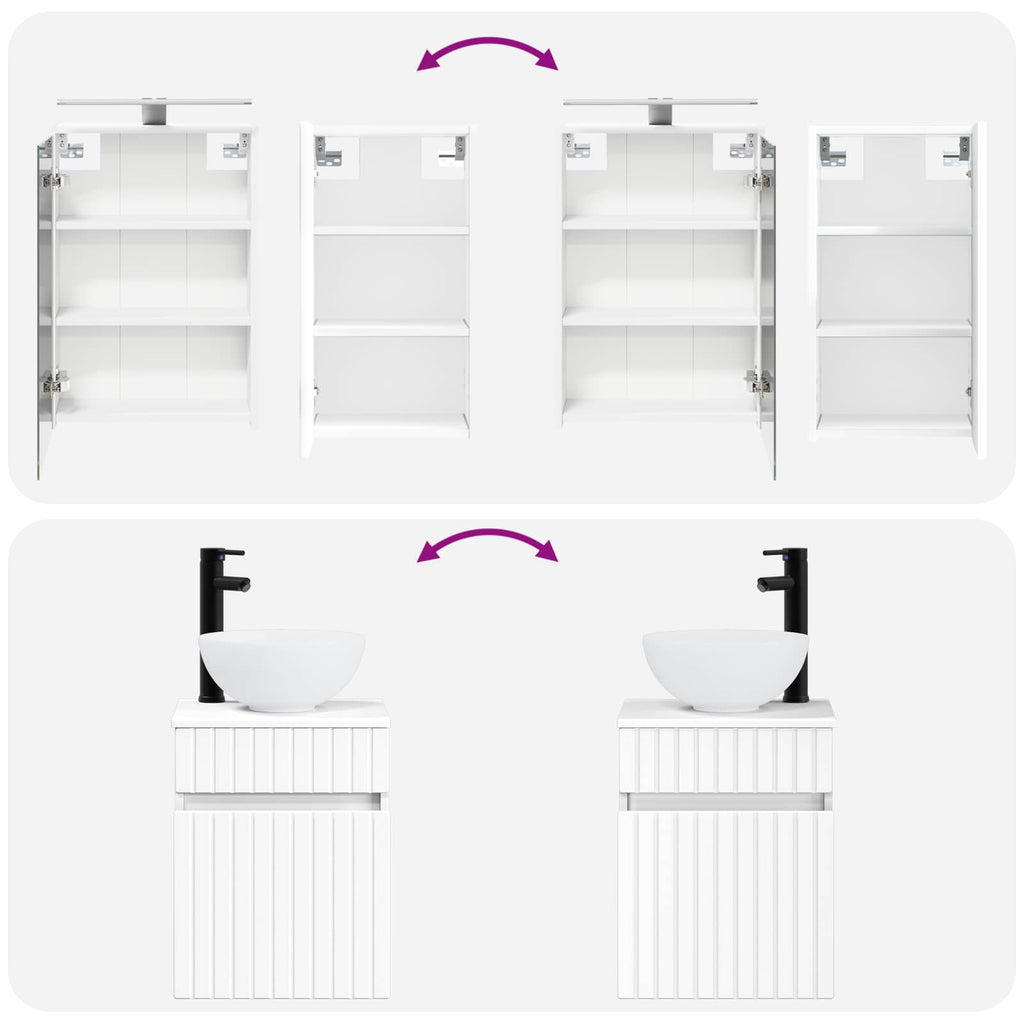 vidaXL Zestaw Szafek Łazienkowych 5 pcs Biały 43 x 16 x 62,5 cm