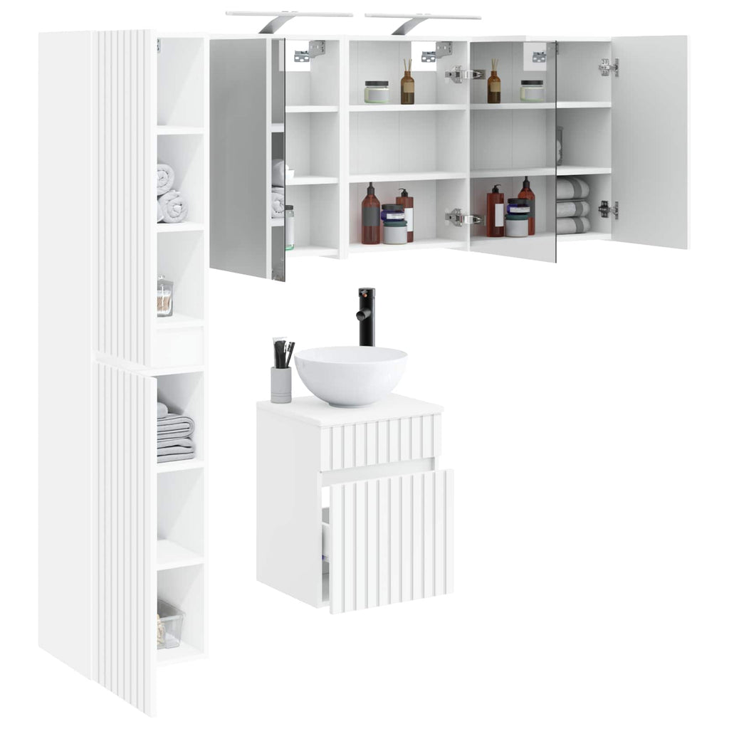 vidaXL Zestaw Szafek Łazienkowych 5 pcs Biały 43 x 16 x 62,5 cm