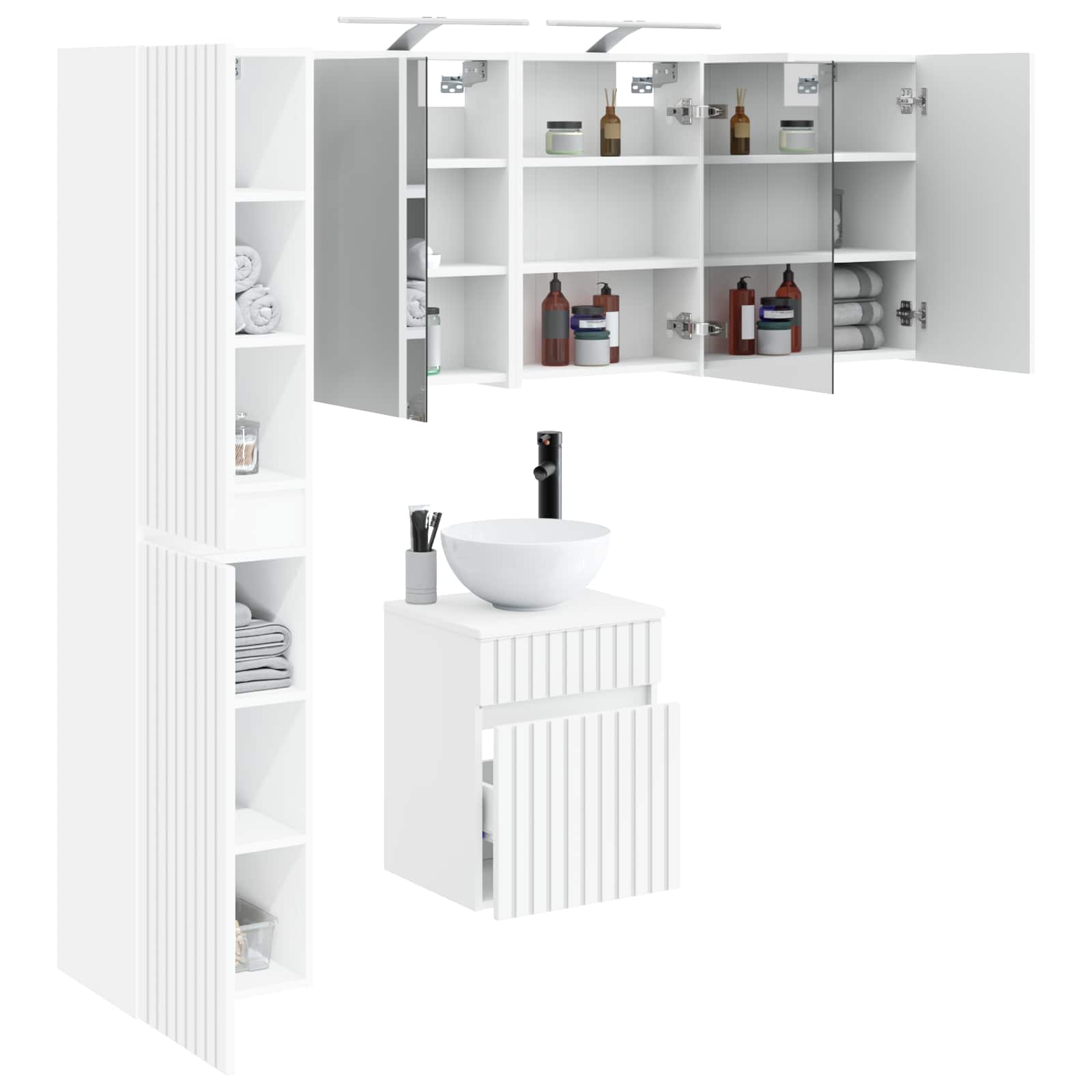 vidaXL Zestaw Szafek Łazienkowych 5 pcs Biały 43 x 16 x 62,5 cm