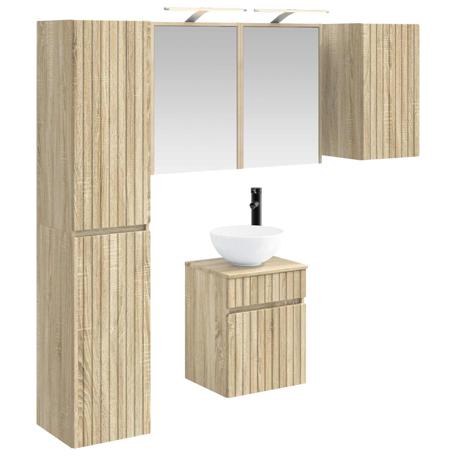 vidaXL Zestaw Szafek Łazienkowych 5 pcs dąb Sonoma 43 x 16 x 62,5 cm