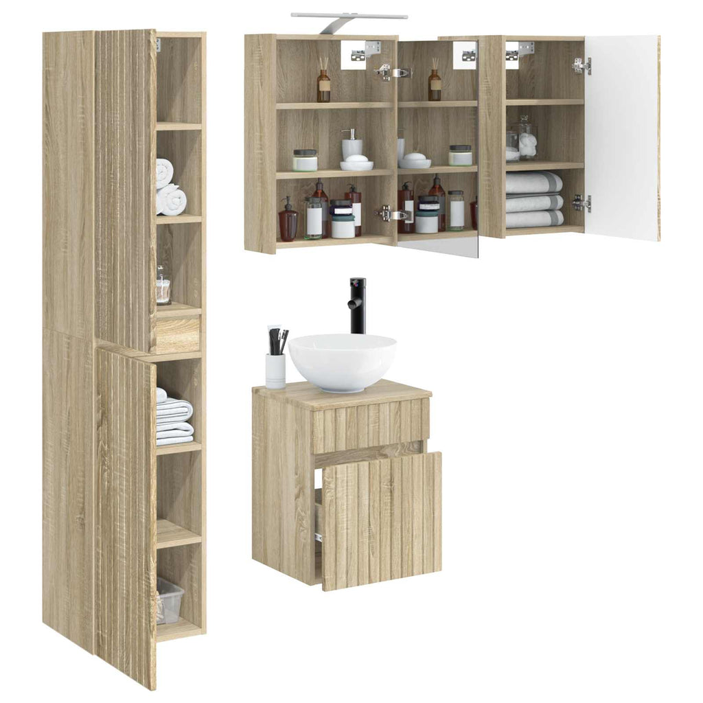 vidaXL Zestaw Szafek Łazienkowych 5 pcs dąb Sonoma 43 x 16 x 62,5 cm