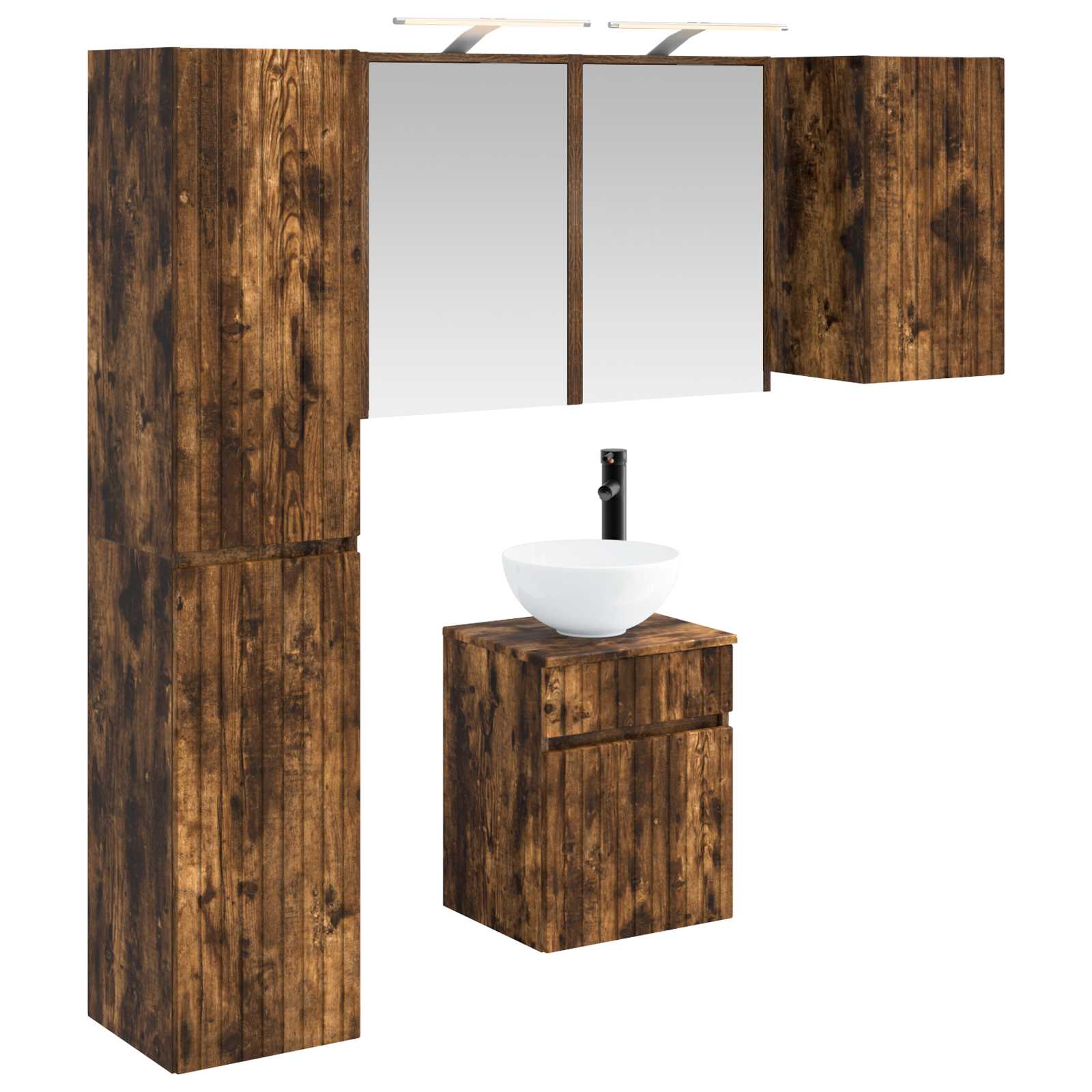 vidaXL Zestaw Szafek Łazienkowych 5 pcs Dąb wędzony 43 x 16 x 62,5 cm