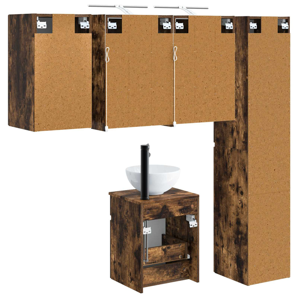 vidaXL Zestaw Szafek Łazienkowych 5 pcs Dąb wędzony 43 x 16 x 62,5 cm