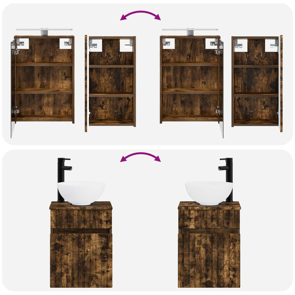 vidaXL Zestaw Szafek Łazienkowych 5 pcs Dąb wędzony 43 x 16 x 62,5 cm