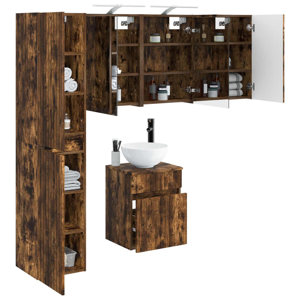 vidaXL Zestaw Szafek Łazienkowych 5 pcs Dąb wędzony 43 x 16 x 62,5 cm