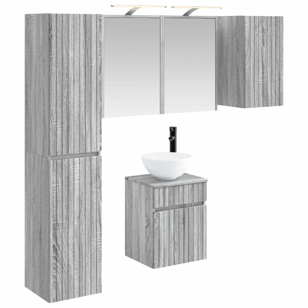 vidaXL Zestaw Szafek Łazienkowych 5 pcs Szary Sonoma 43 x 16 x 62,5 cm