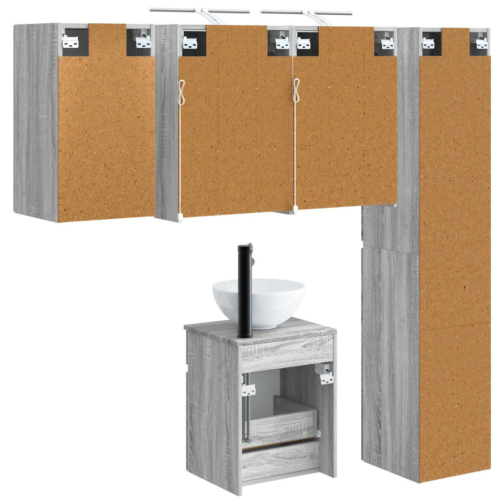 vidaXL Zestaw Szafek Łazienkowych 5 pcs Szary Sonoma 43 x 16 x 62,5 cm