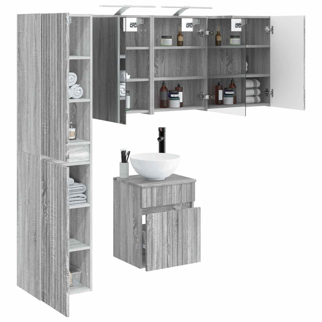 vidaXL Zestaw Szafek Łazienkowych 5 pcs Szary Sonoma 43 x 16 x 62,5 cm