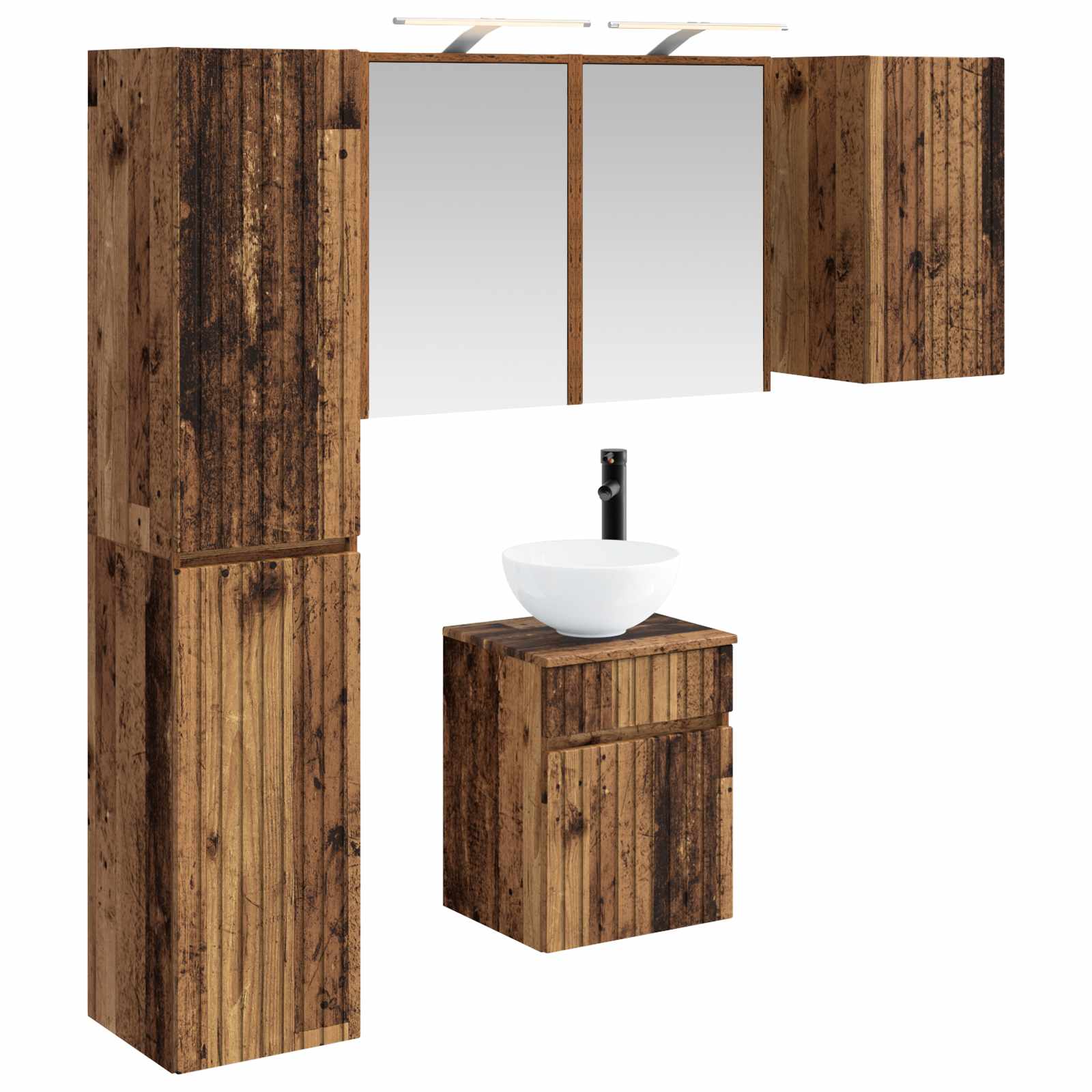 vidaXL Zestaw Szafek Łazienkowych 5 pcs Stare drewno 43 x 16 x 62,5 cm