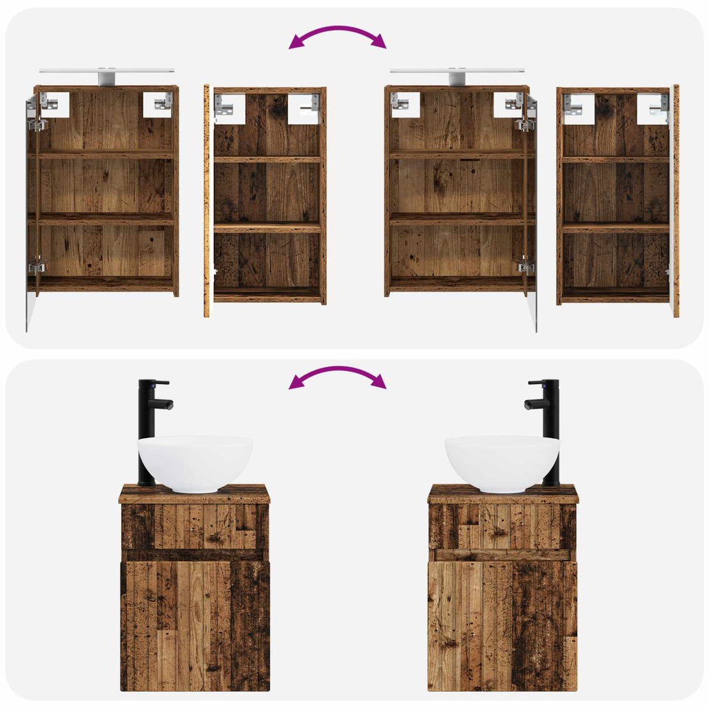 vidaXL Zestaw Szafek Łazienkowych 5 pcs Stare drewno 43 x 16 x 62,5 cm
