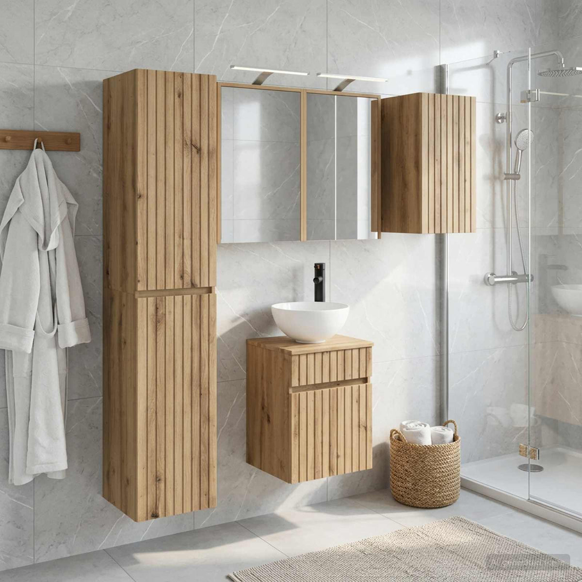 vidaXL Zestaw Szafek Łazienkowych 5 szt. Dąb artisan